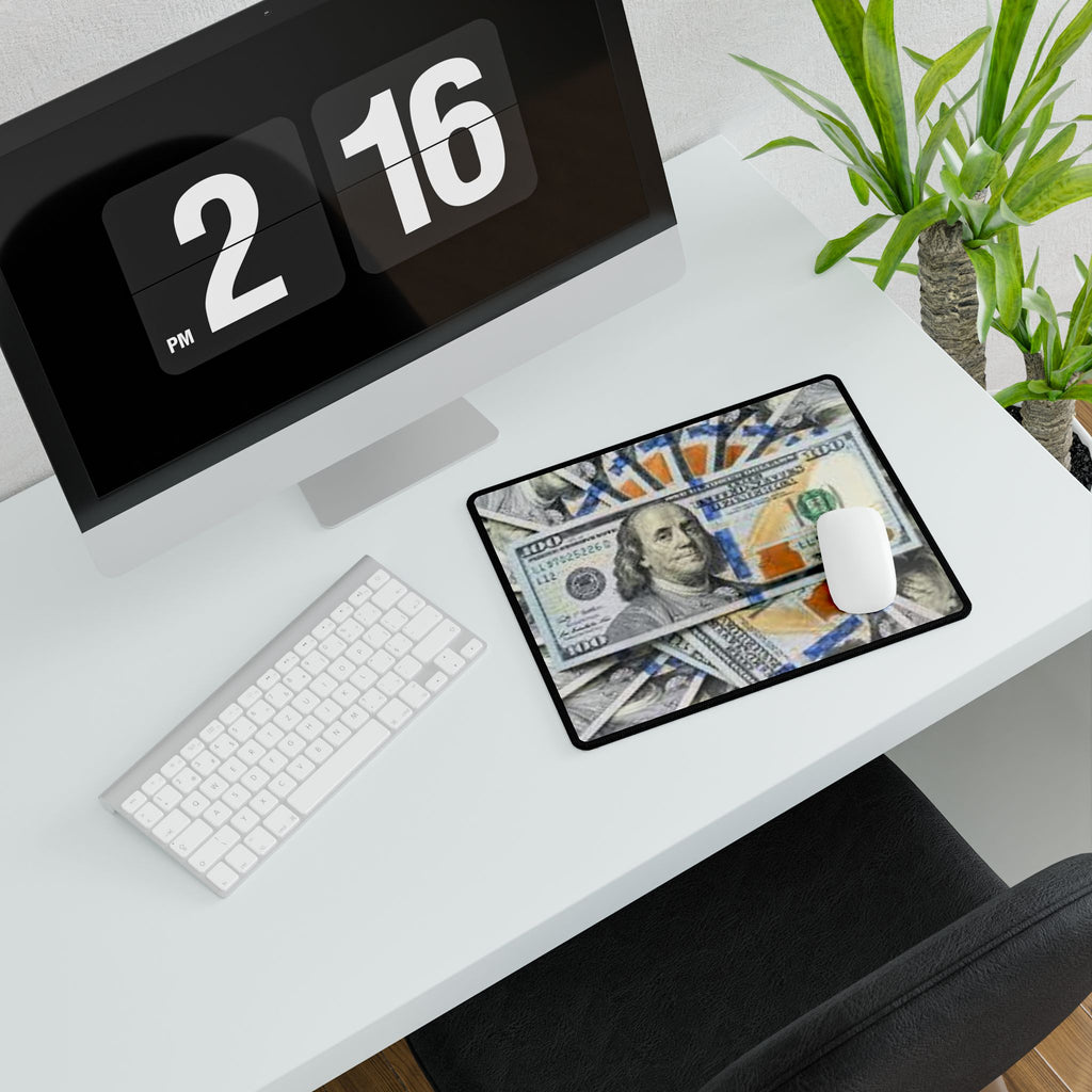 Hundred Dollar Bill Desk Mat | Money Print Gaming Mousepad, Large Desk Mat