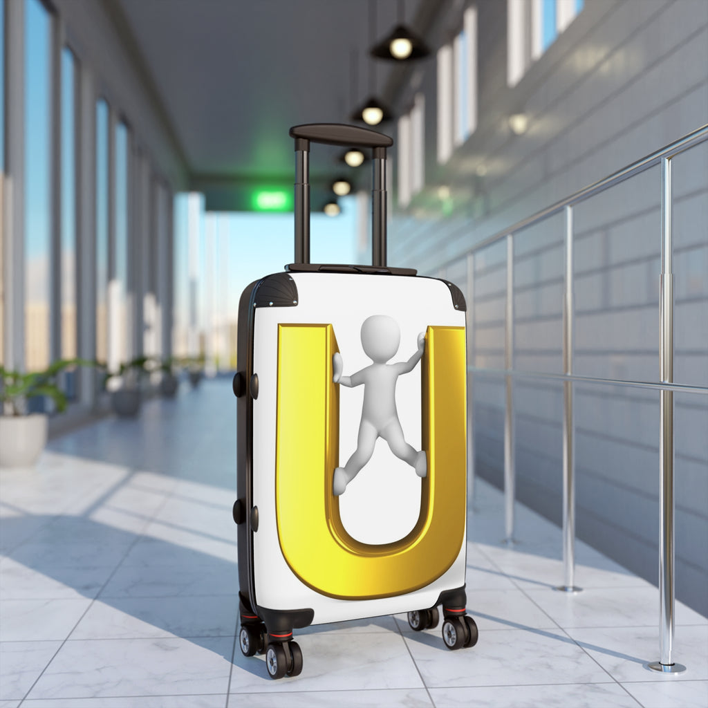 Gold Letter U Luggage Cover Suitcase | Monogram Travel Accessory