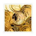 Gold Bitcoin Coin Pattern Kiss-Cut Stickers | Cryptocurrency Laptop Decal