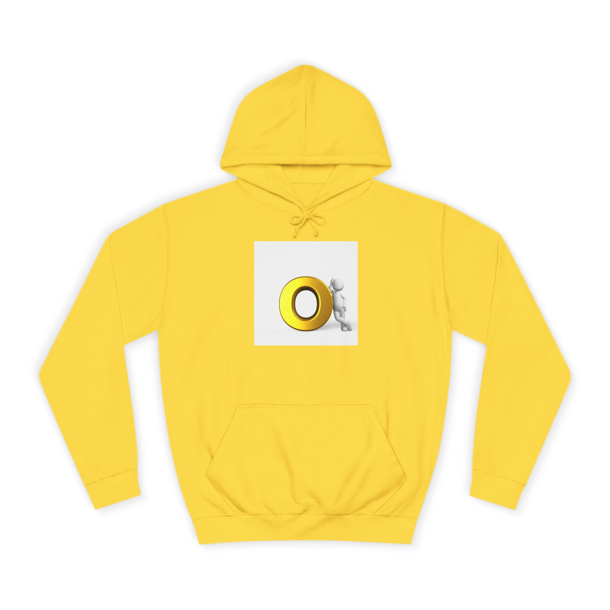 Gold O Letter with 3D Figure Hoodie | Monogram O Sweatshirt