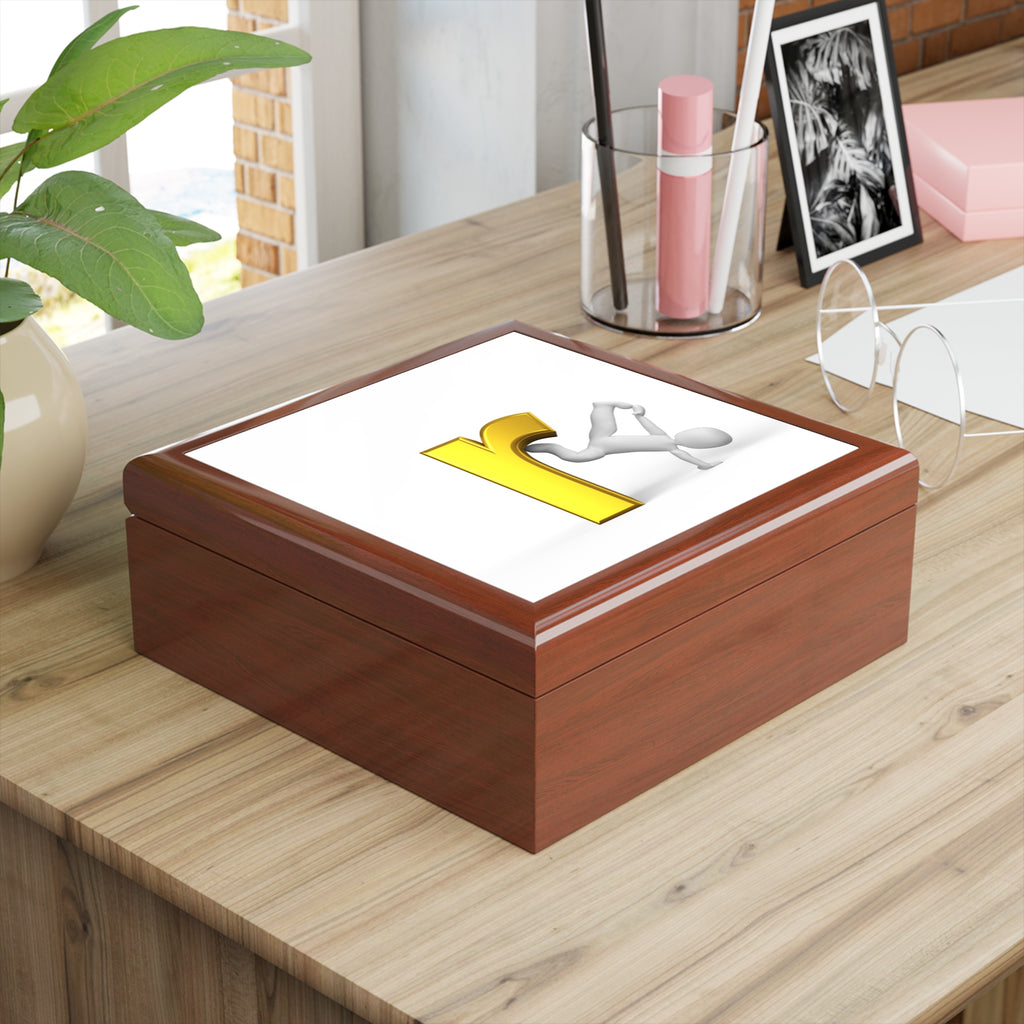 Letter R Acrobat Monogram Jewelry Box | Personalized Initial Keepsake