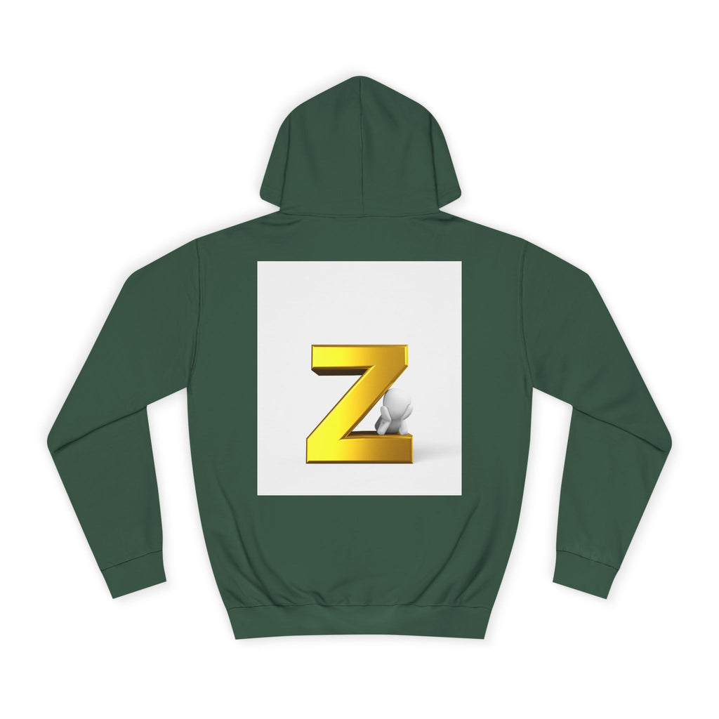 Gold 3D Letter Z Hoodie | Initial Monogram Pullover