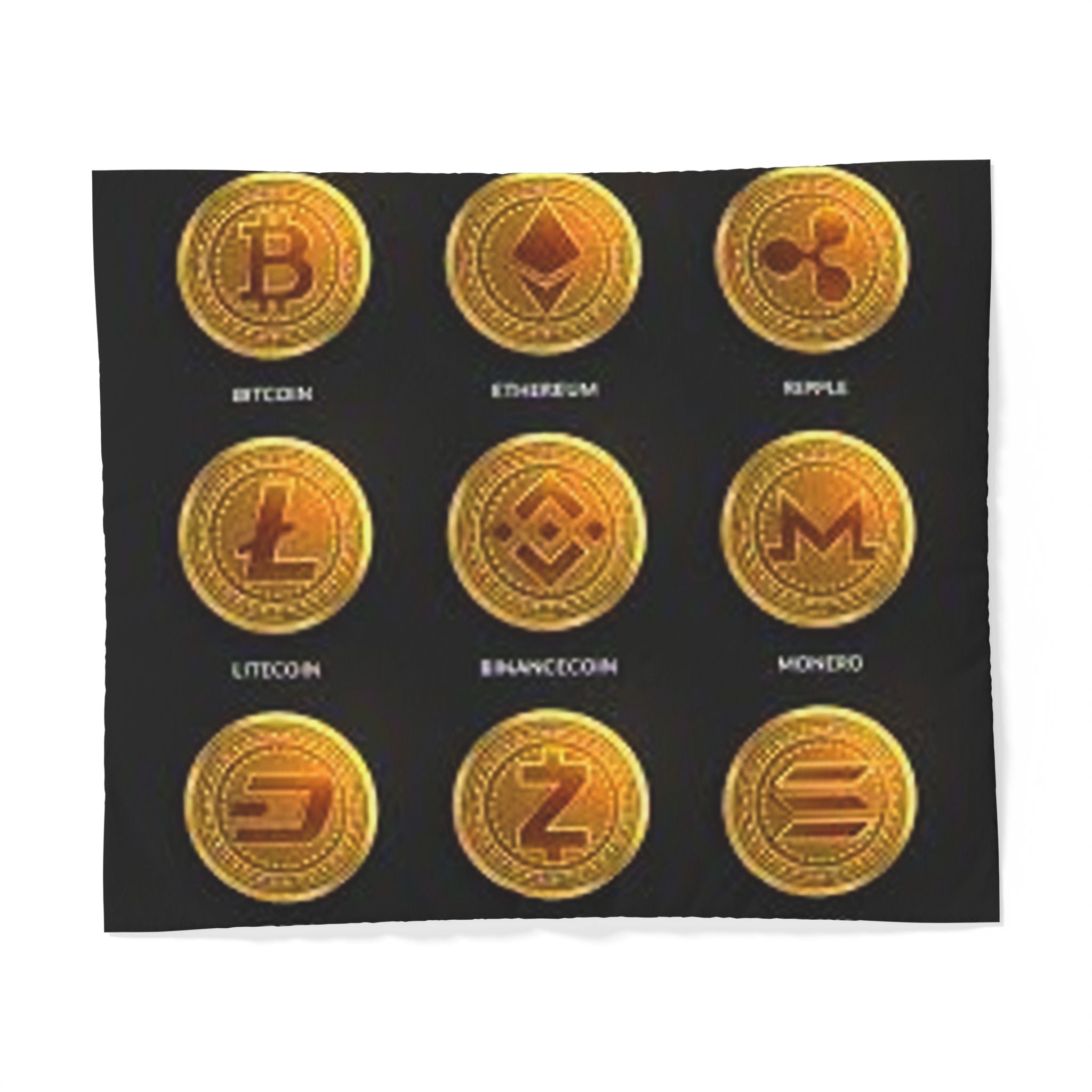 Housse de couette Pièces de monnaie crypto | Bitcoin Ethereum Ripple Litecoin Monero