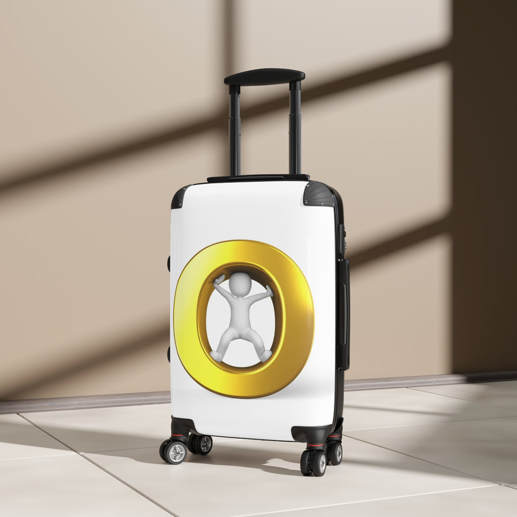 Gold Letter O Figure Suitcase | Luggage with 3D Initial