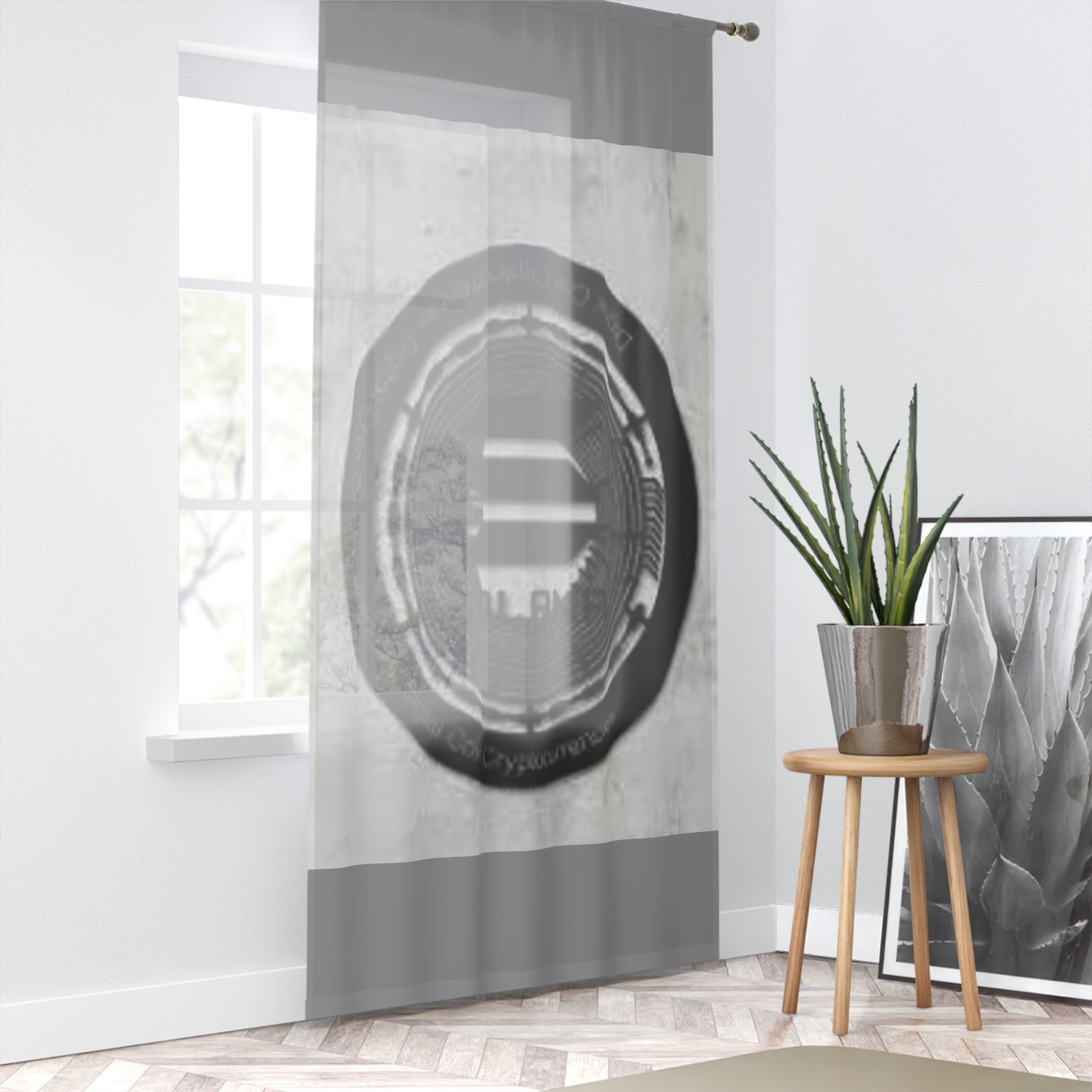 Solana Cryptocurrency Coin  Window Curtain | Minimal Graphic Curtain
