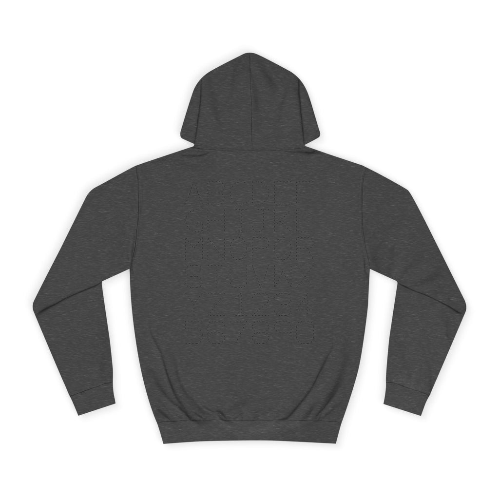 College Dotted Alphabet Hoodie | Campus Sweatshirt, Collegiate Style