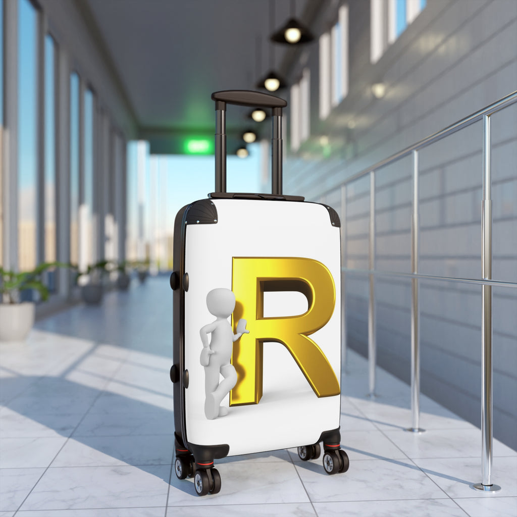 Gold Letter R Monogram Suitcase | Initial Luggage Cover