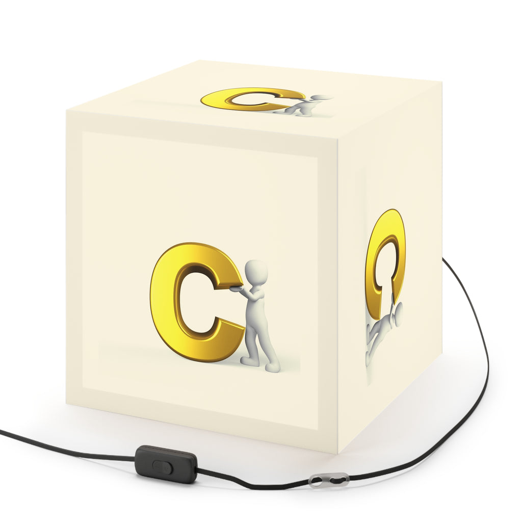 3D Letter C Cube Lamp | Alphabet Nursery Light | Kids Room Decor