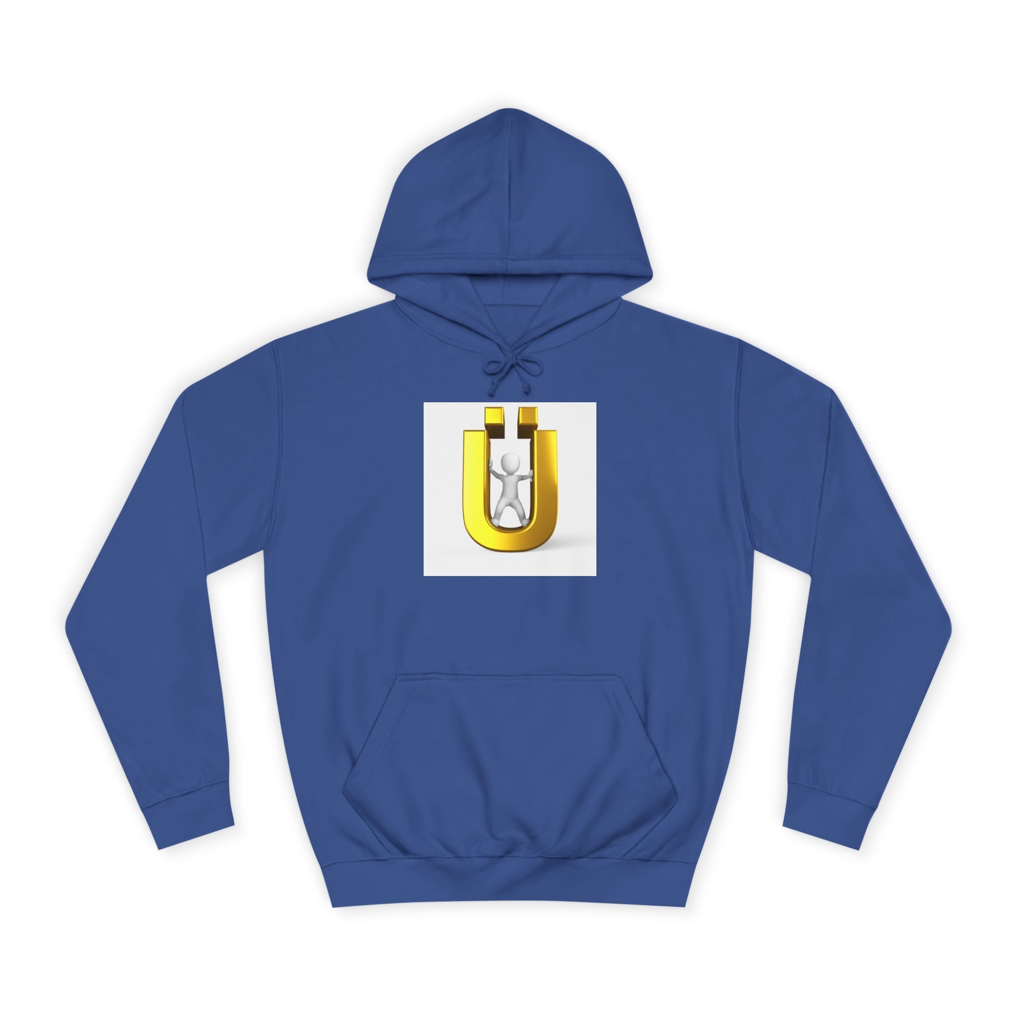 Sweat à capuche avec logo lettre Ü doré | Sweat-shirt initial U de la personne 3D