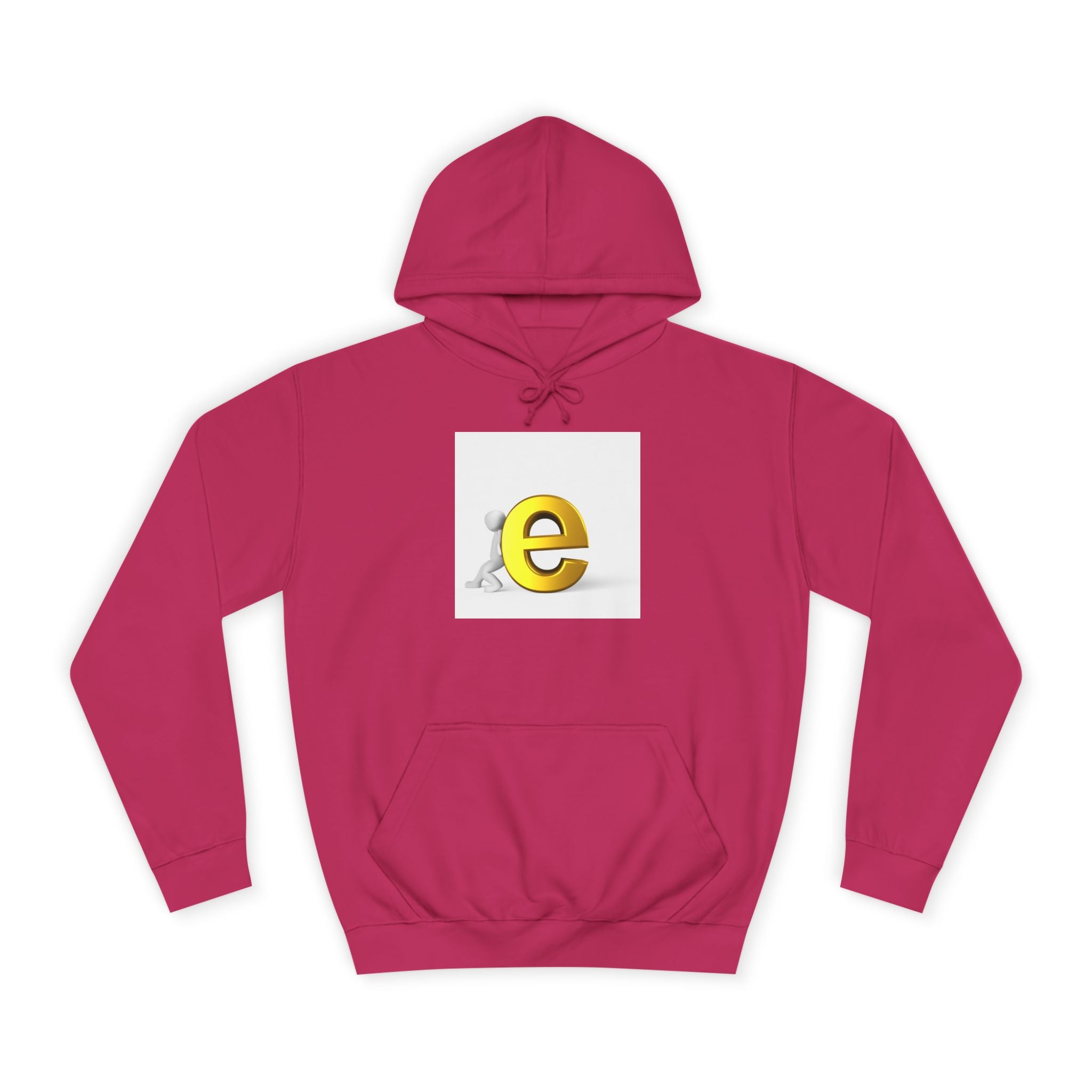 3D Gold Letter E Hoodie | Minimal Alphabet Monogram | Initial Sweatshirt