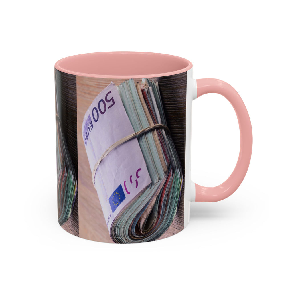 Rolled Euro Banknotes Mug | Accent Coffee Mug 11oz or 15oz
