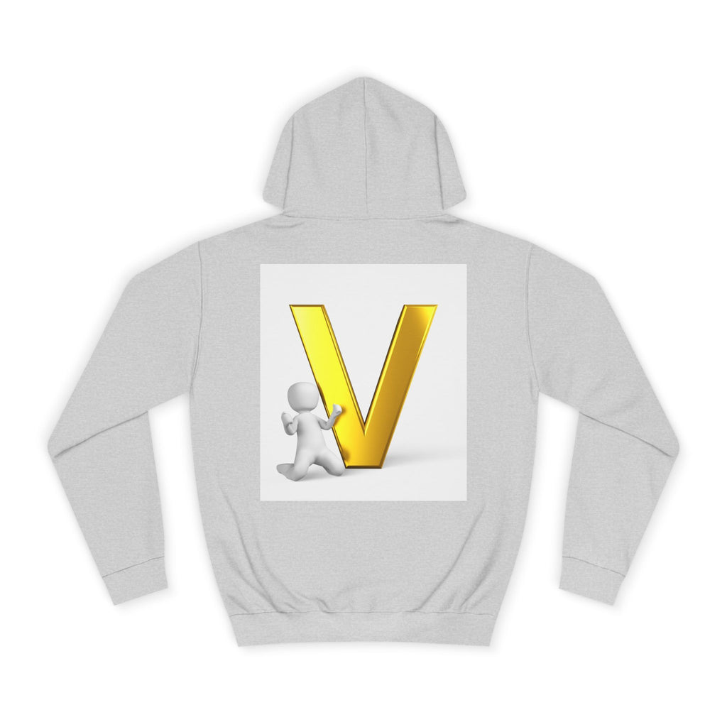 Gold 3D Letter V Hoodie | Initial V Sweatshirt, Monogram Lettering