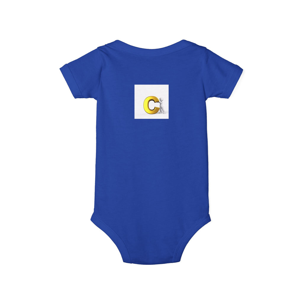 Letter C Chick Infant Onesie | Baby Monogram Initial Bodysuit
