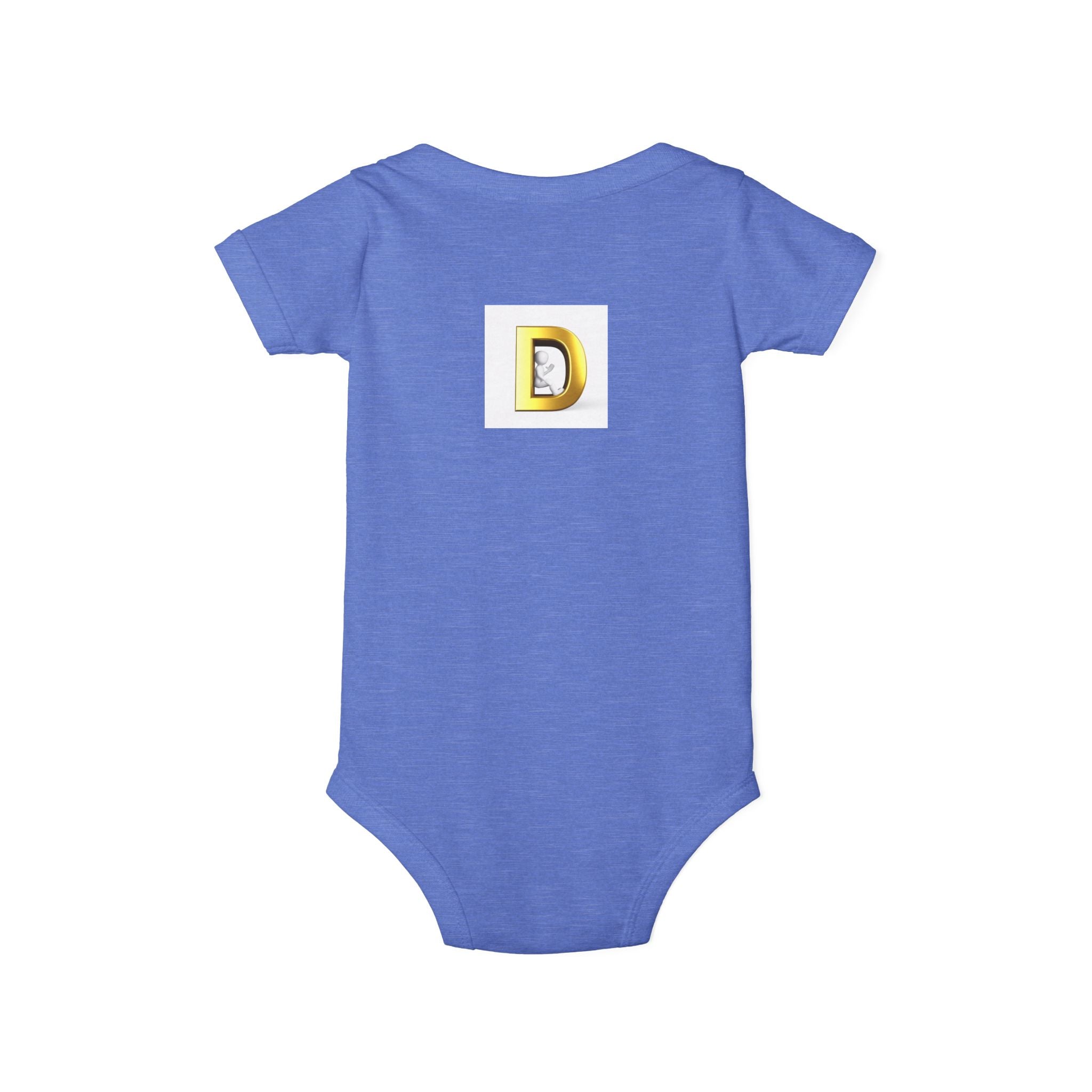 Gold Letter D Infant Onesie | Baby Monogram Initial Bodysuit