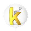 Gold Letter K Balloon, 11" Round or Heart-Shaped Foil
