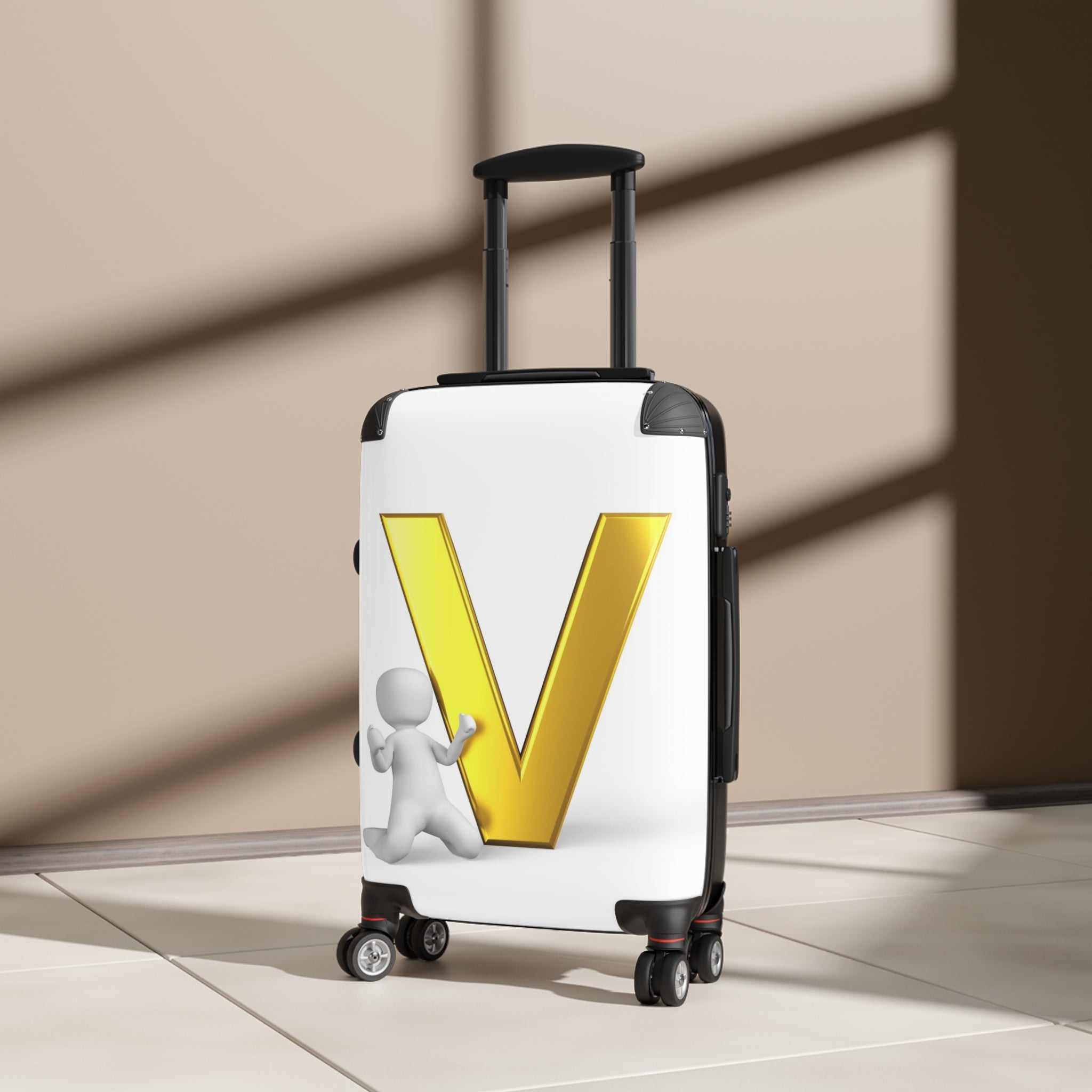 Gold Letter V Monogram Suitcase | Initial Luggage Cover