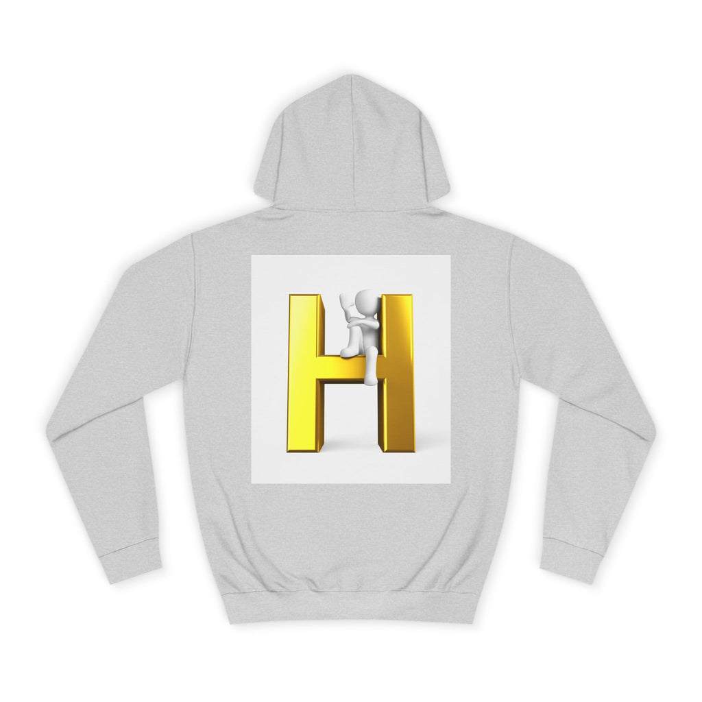 Gold 3D Letter H Hoodie | Monogram Initial Sweatshirt