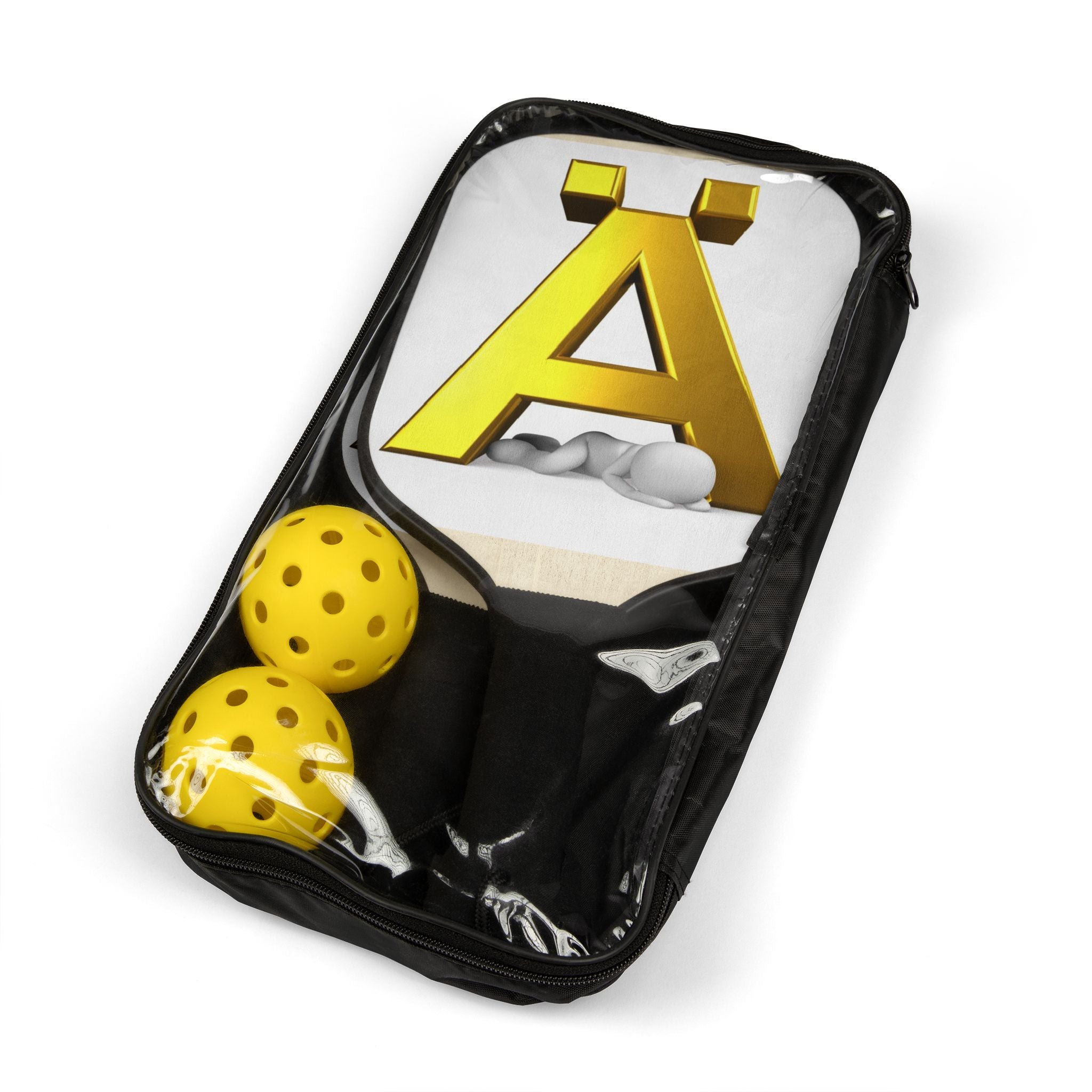 Gold Letter Ä Pickleball Paddle