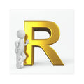 Gold Letter R with 3D Figure Car Magnet | Alphabet Initial Magnet