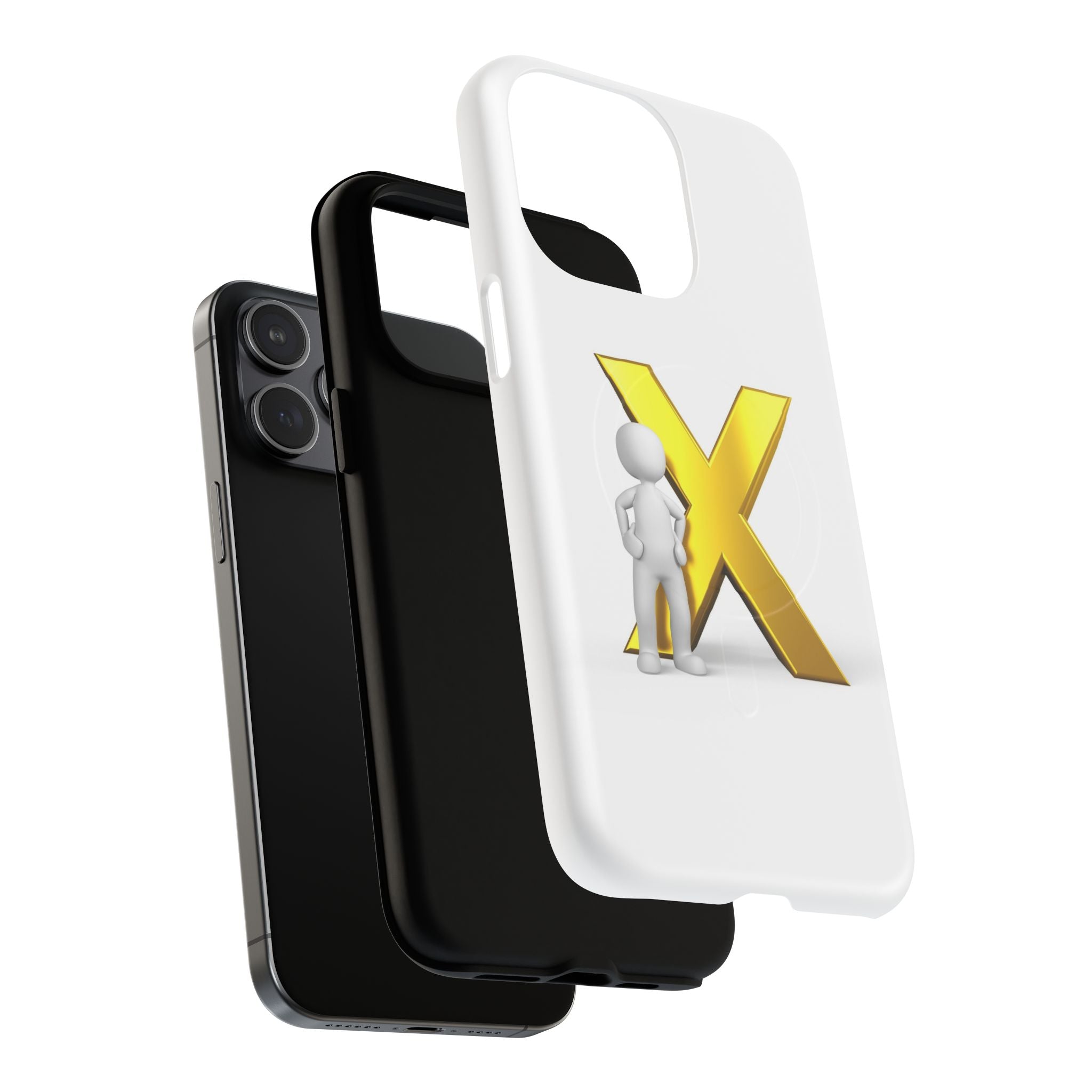 3D Figure with Gold X phone case | Magnetic Tough Case