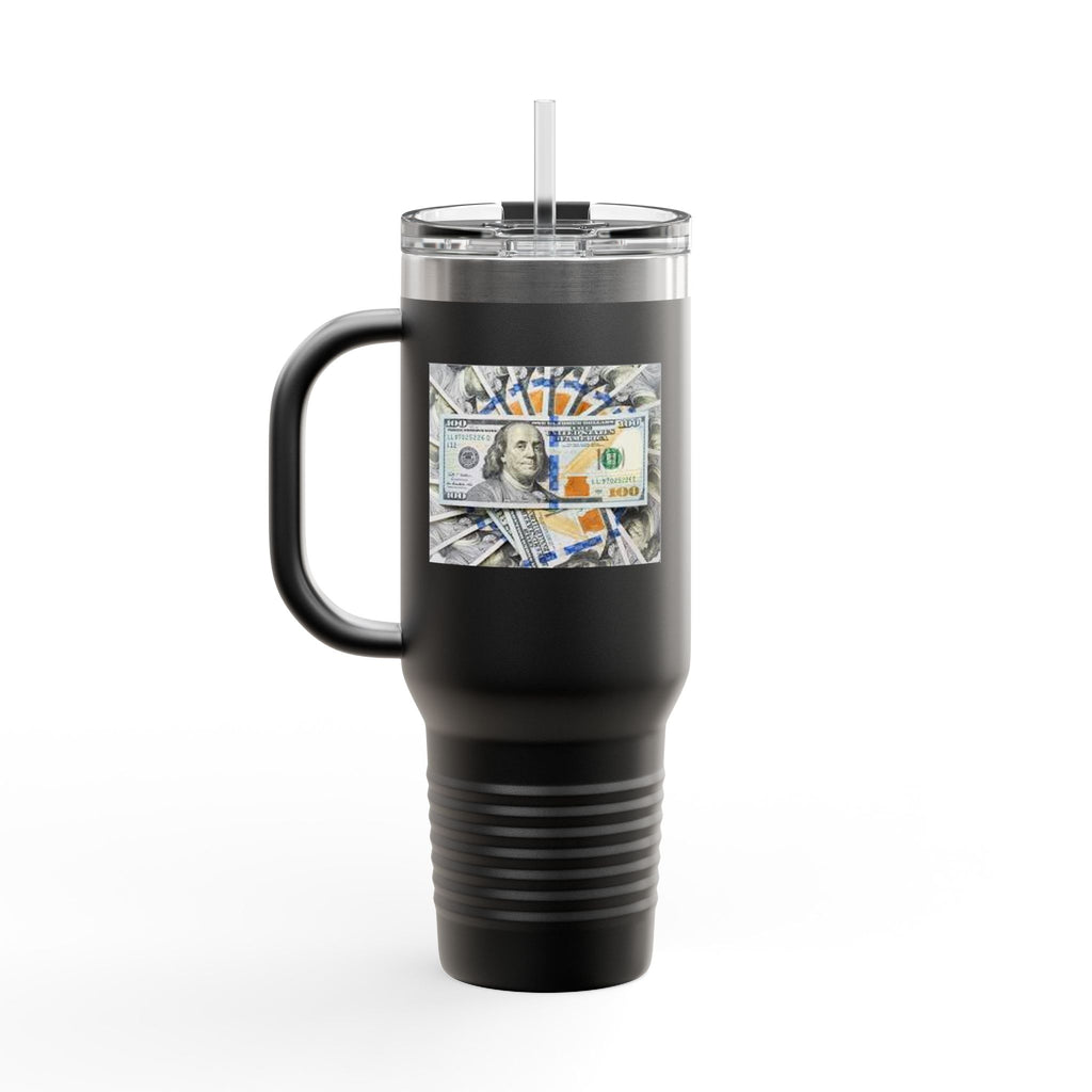 Stacked Hundred Dollar Bills Insulated Travel Mug | 40oz