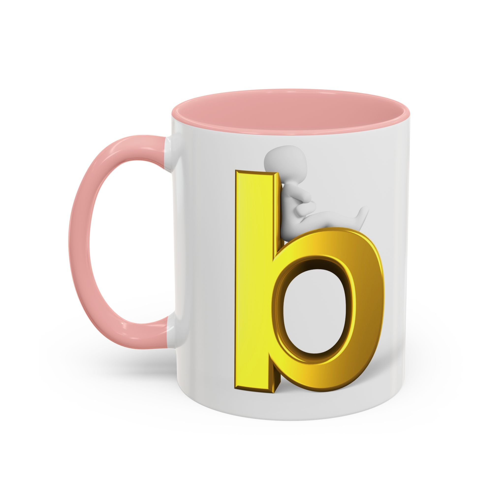 Tasse à café avec accent lettre B or | Tasse initiale monogramme lettre B
