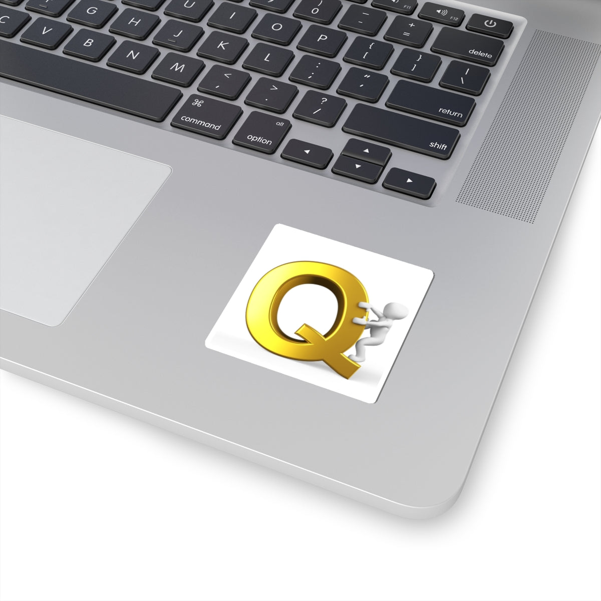 Gold Letter Q with Climber Sticker