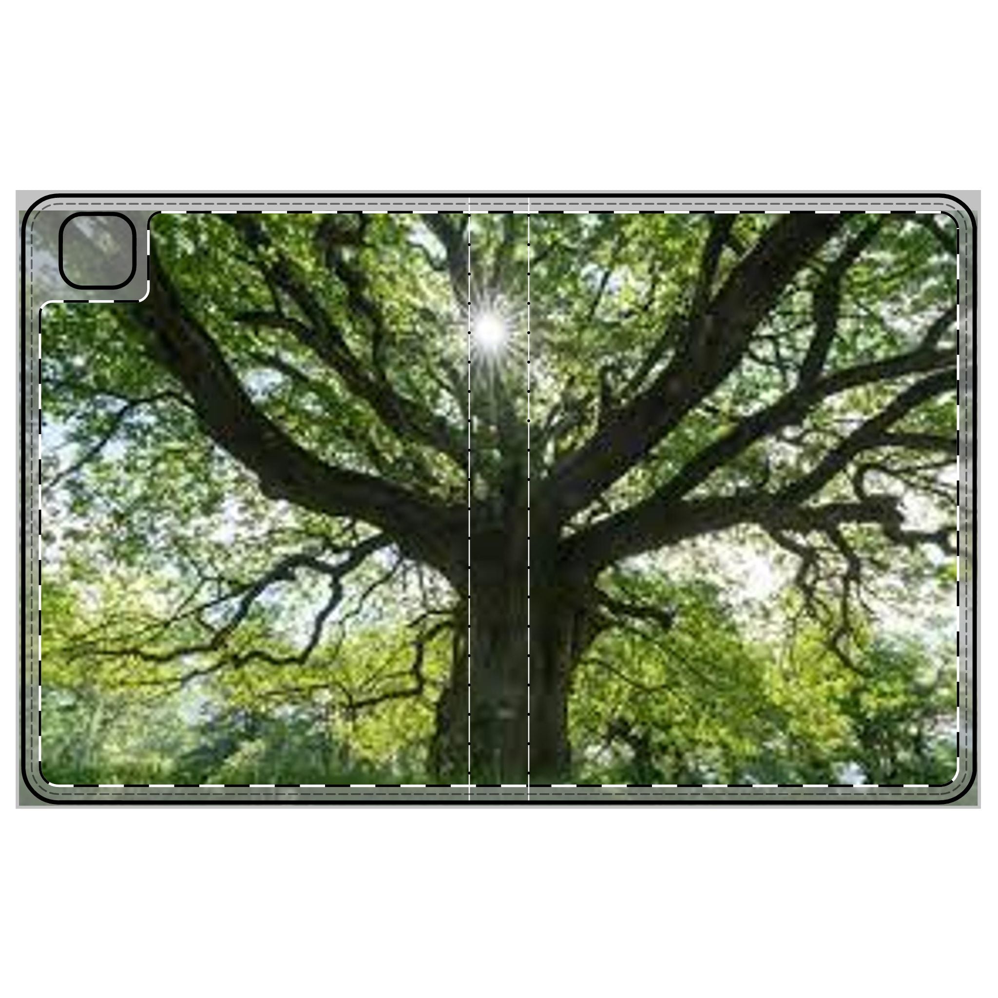 Sunlit Oak Tree Tablet Folio Case | Nature Tree Branches Forest