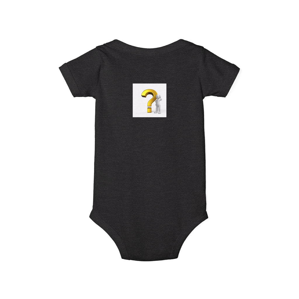 Gold Question Mark Design Infant Onesie | Curious Baby Bodysuit
