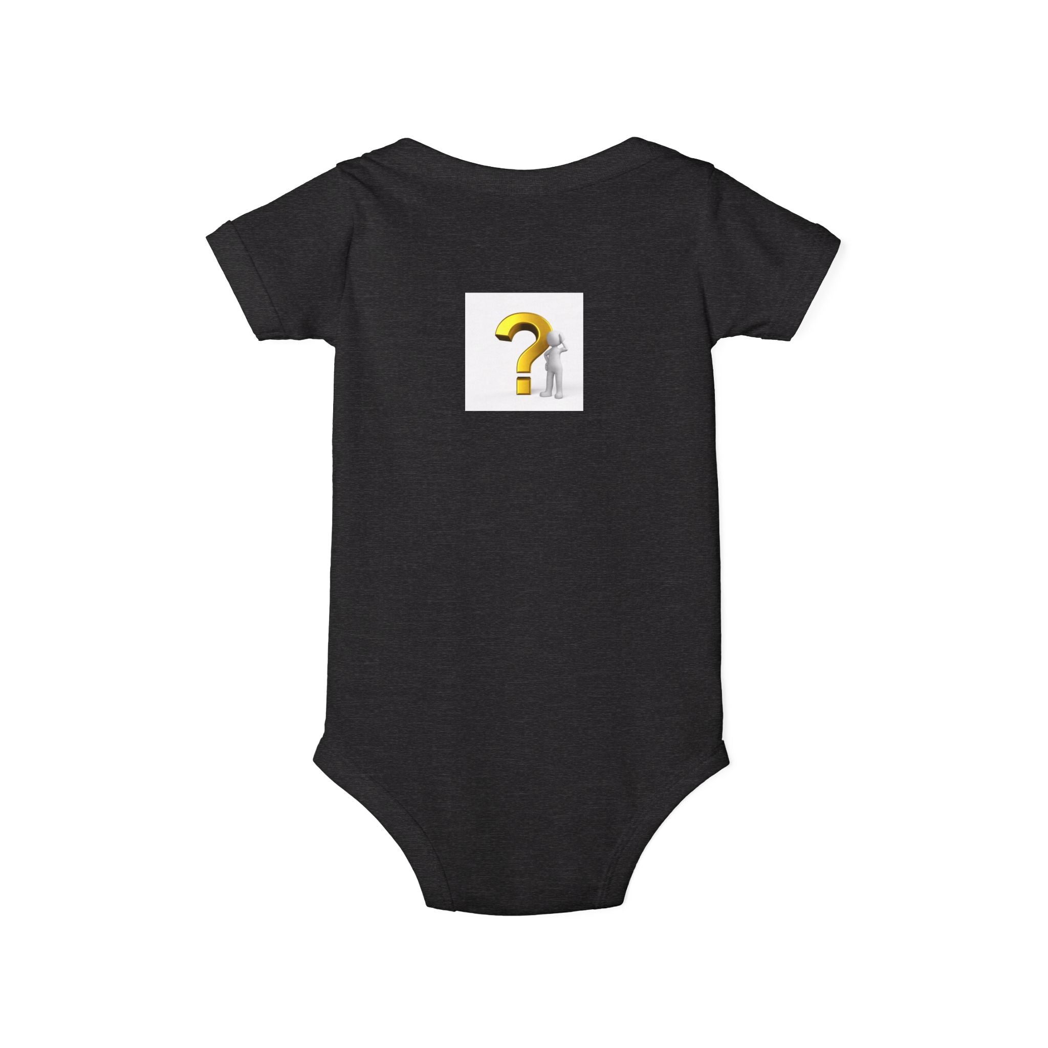 Gold Question Mark Design Infant Onesie | Curious Baby Bodysuit