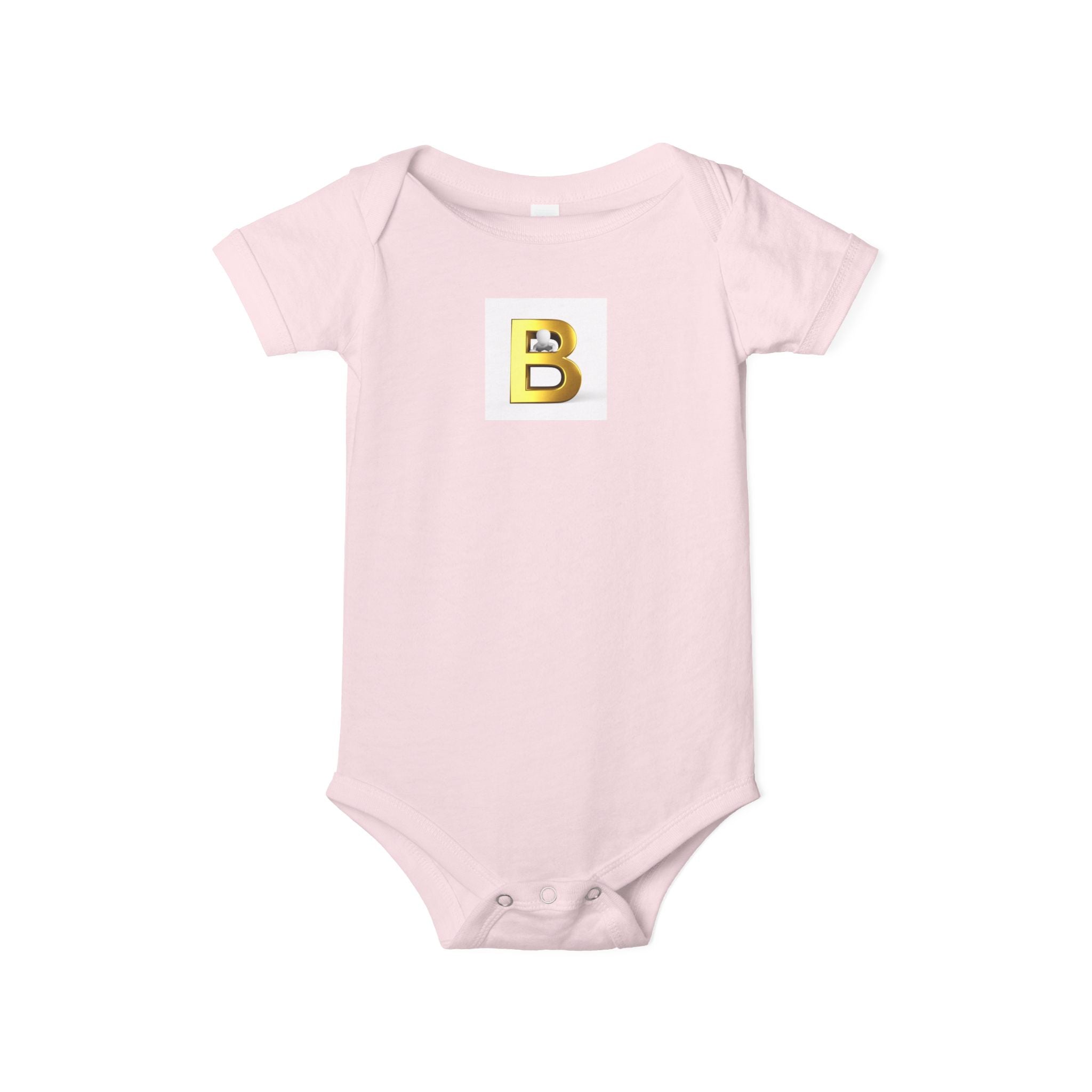 Body de bébé en jersey avec lettre B dorée | Combinaison une pièce pour nourrisson