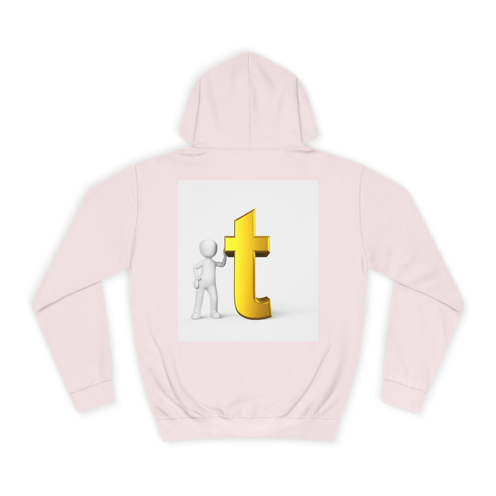 3D Gold Letter T Hoodie | Minimal Letterman Initial Sweatshirt