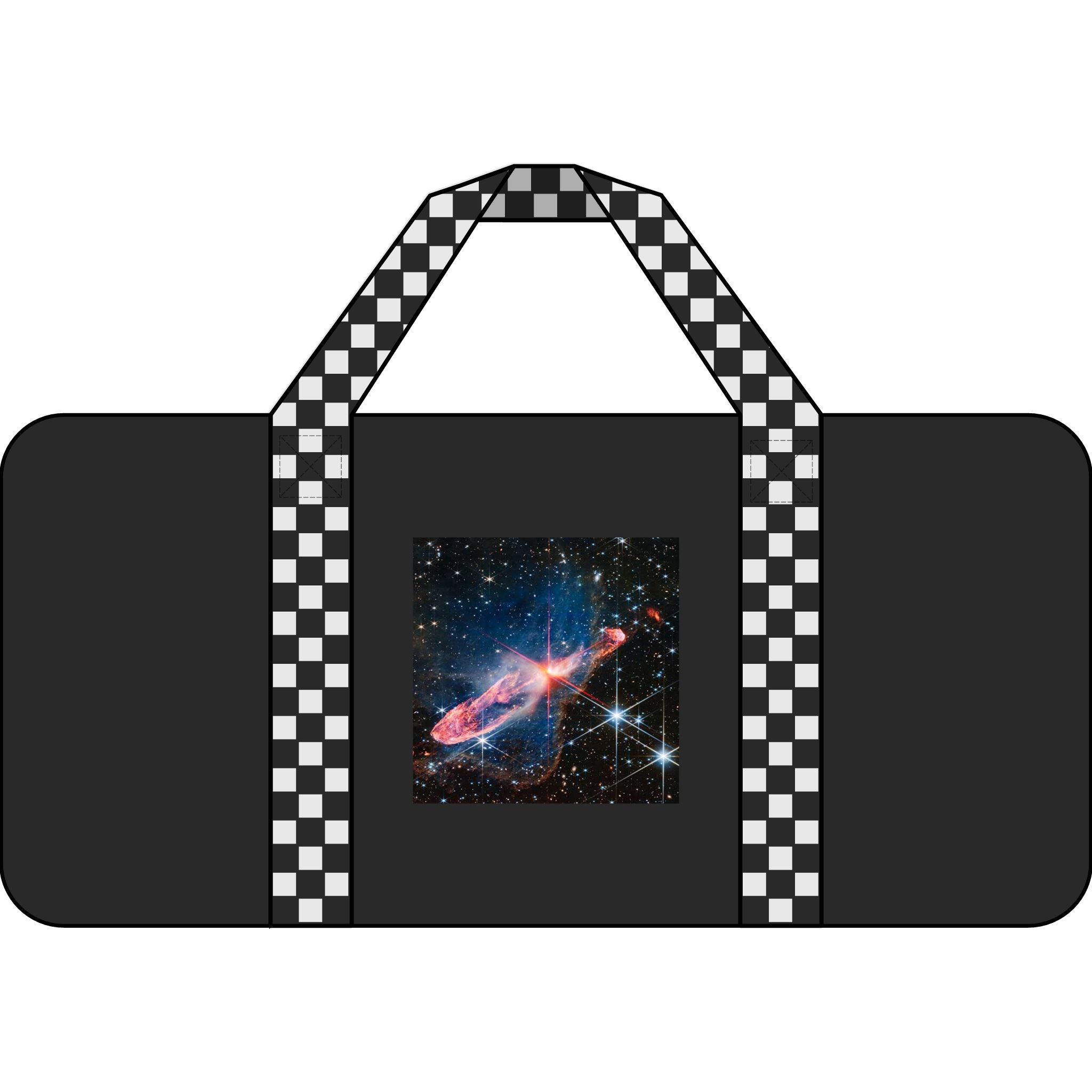 Sac de voyage Cosmic Nebula Tripper | Imprimé galaxie spatiale, sangle à carreaux