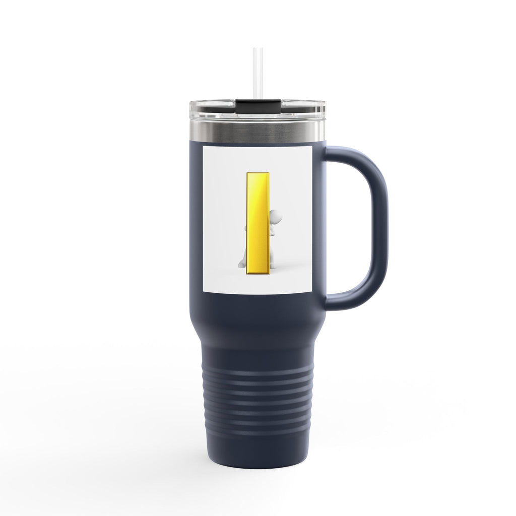 Yellow Letter i Character Travel Mug | 40oz Insulated Tumbler