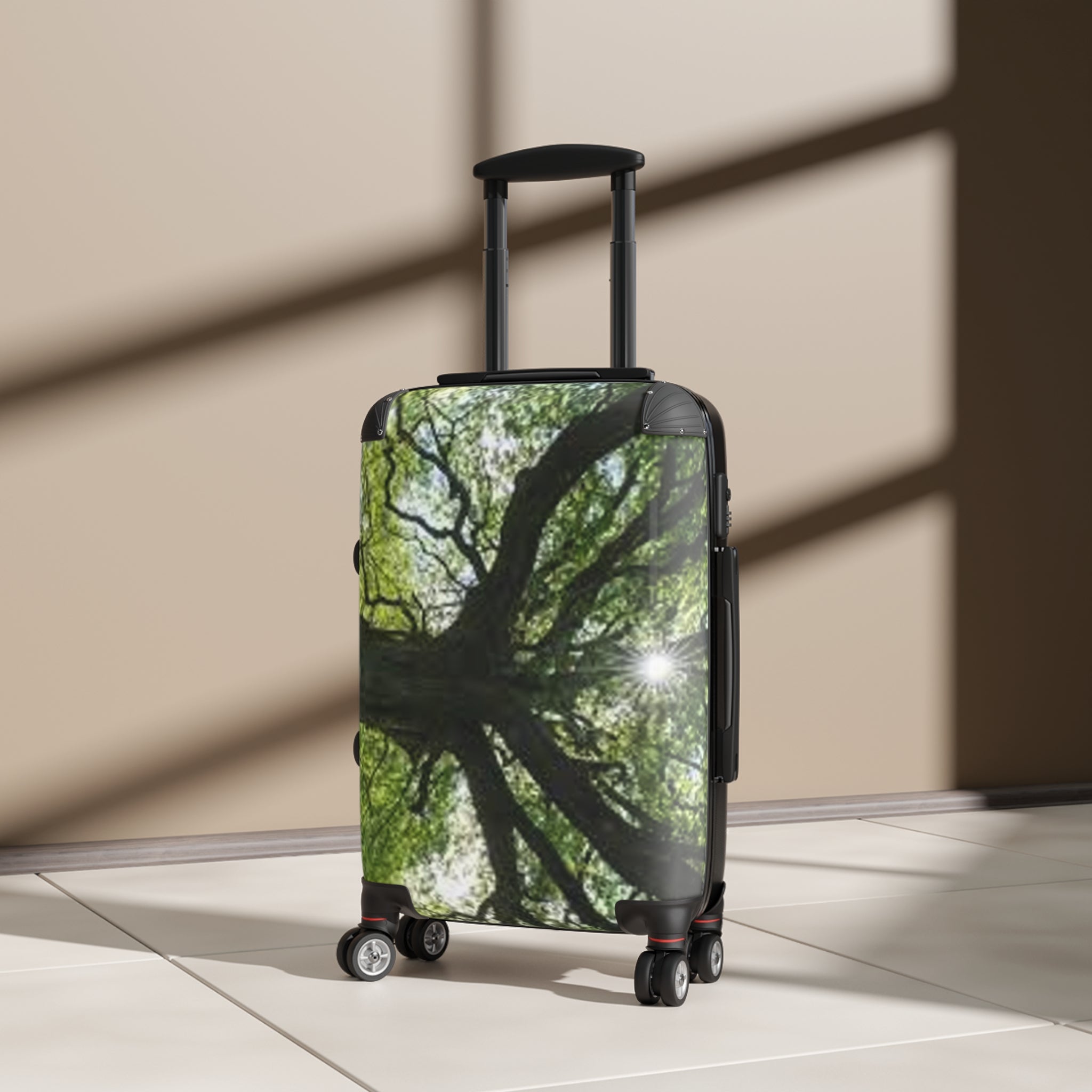 Sunlit Tree Canopy Suitcase | Nature Luggage, Forest Photography