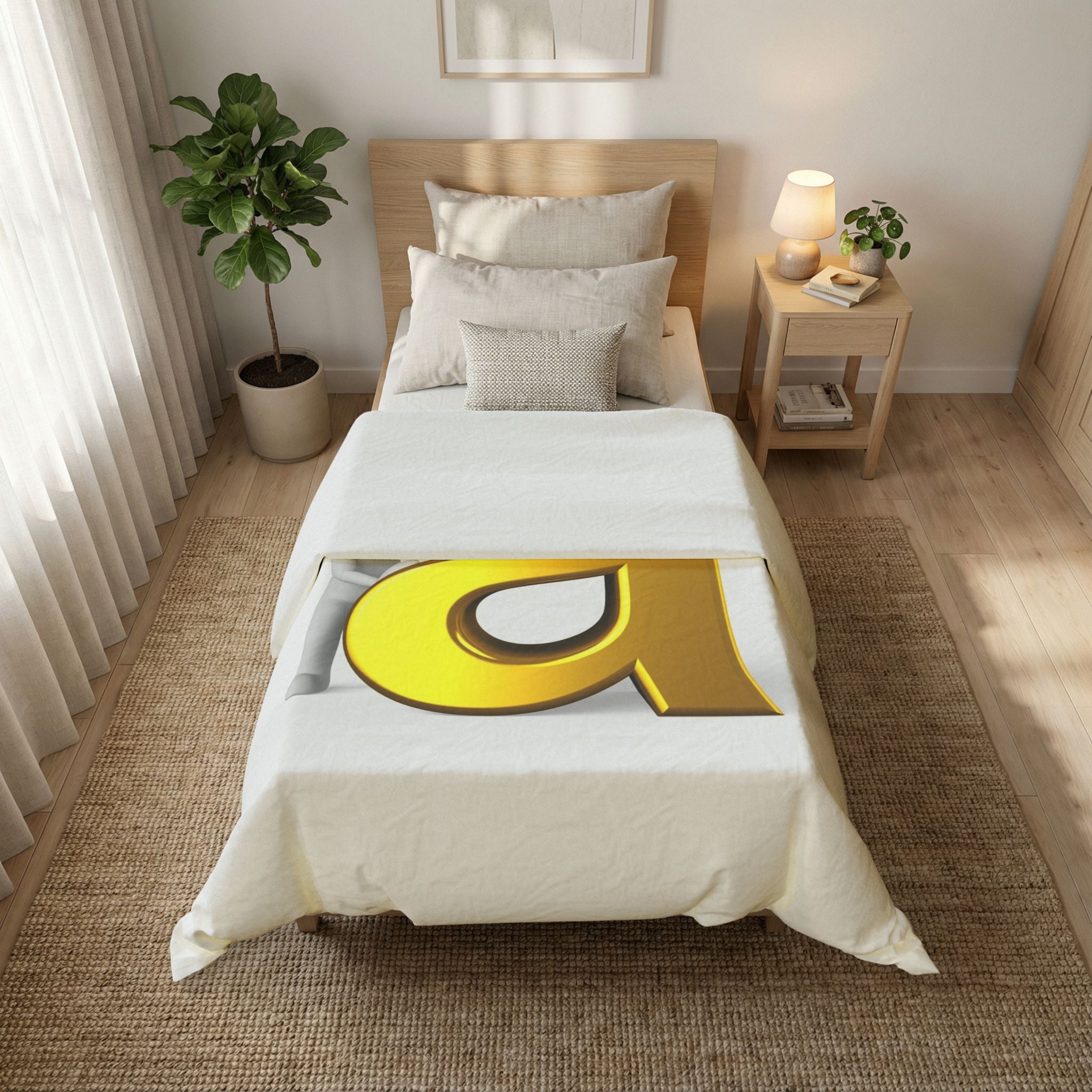 Golden Letter A duvet cover | Alphabet initial bedding