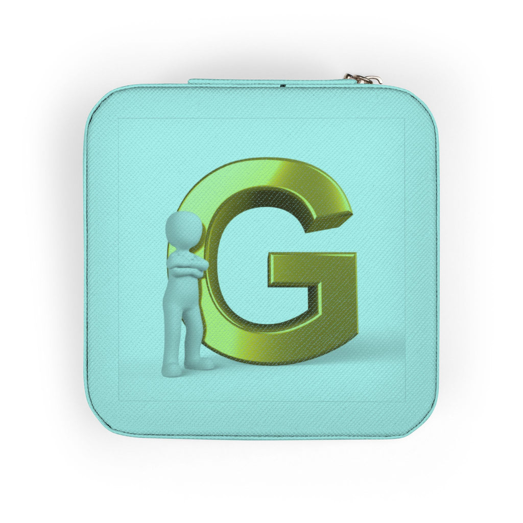 Gold Letter G Monogram Jewelry Travel Case | Compact Personalized Organizer