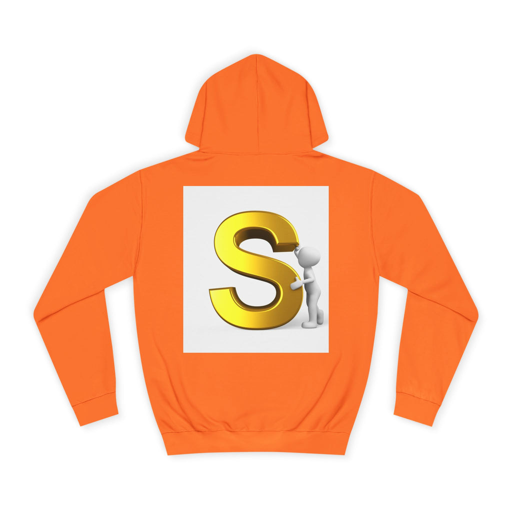 Gold Letter S with Character Hoodie | Initial Monogram Sweatshirt