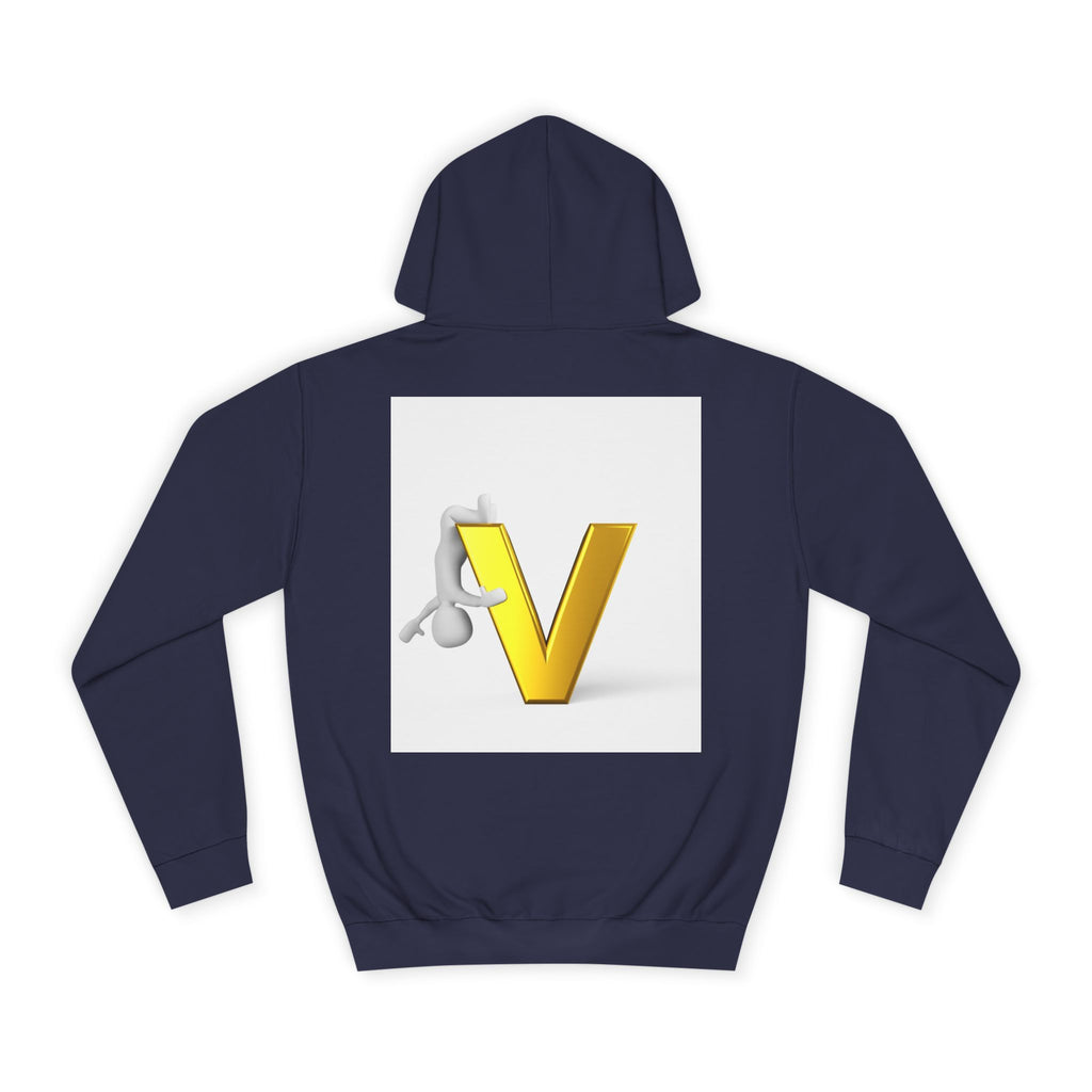 3D Gold Letter V Hoodie | Letter V Initial Sweatshirt