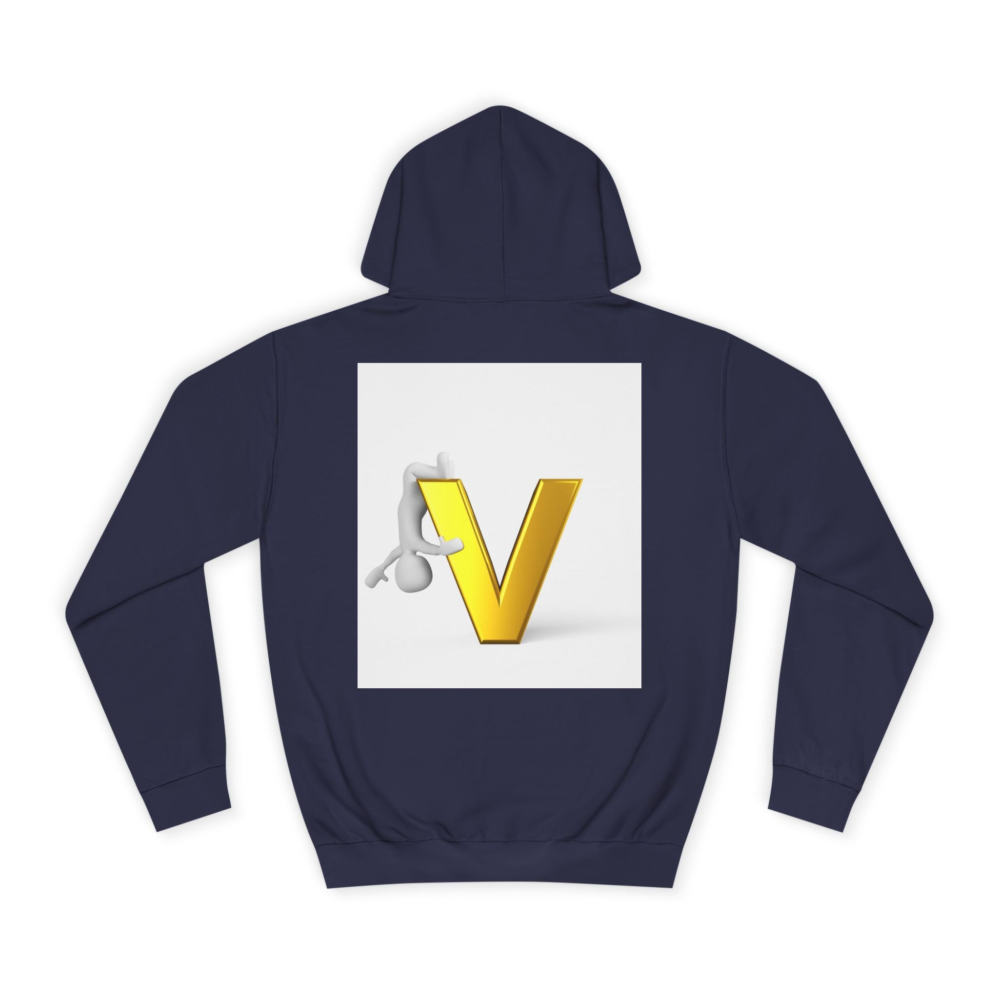 3D Gold Letter V Hoodie | Letter V Initial Sweatshirt
