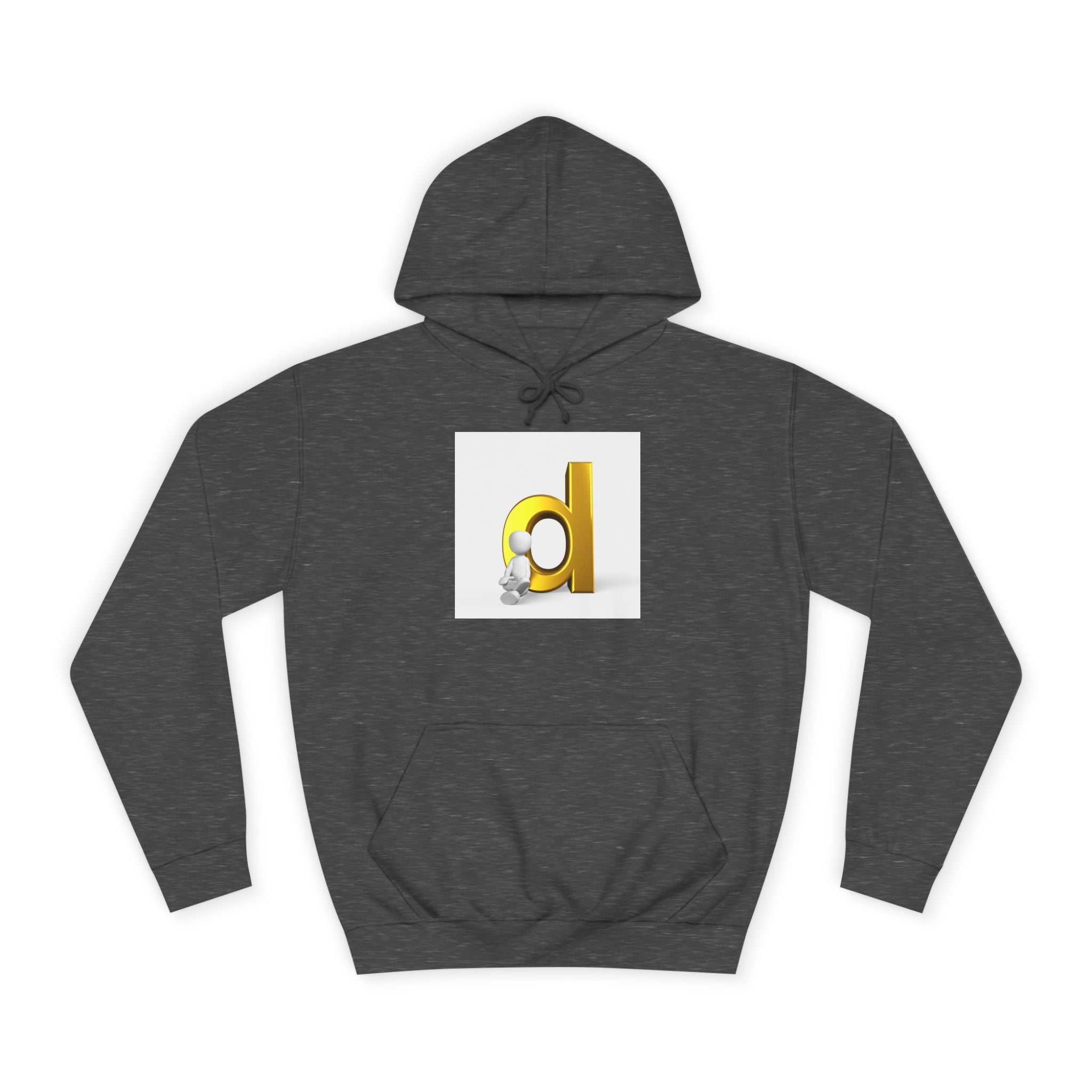 3D Gold Letter D Hoodie | Minimal Monogram Initial Sweatshirt