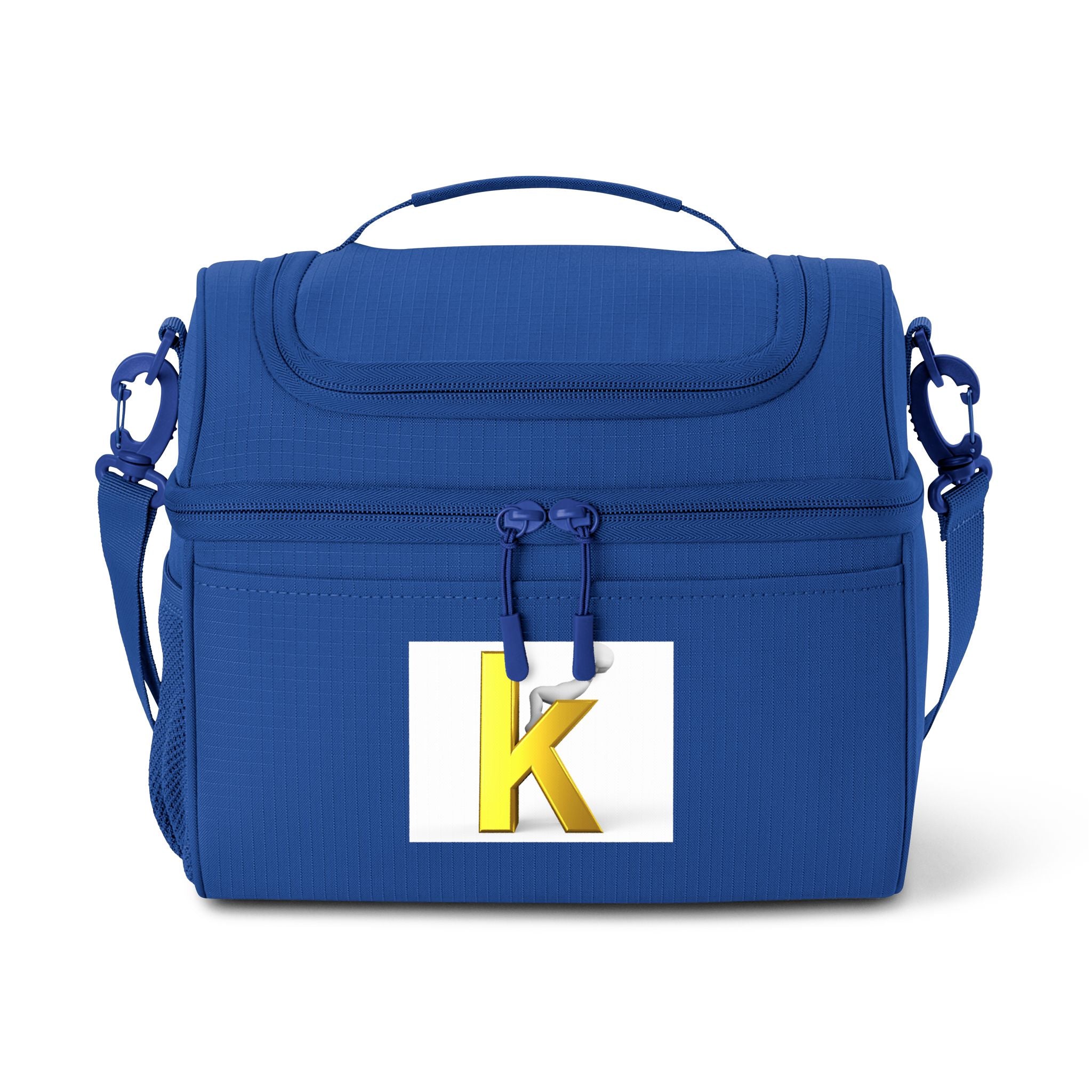 Yellow Letter K Cooler Bag | Monogram Initial Lunch Tote