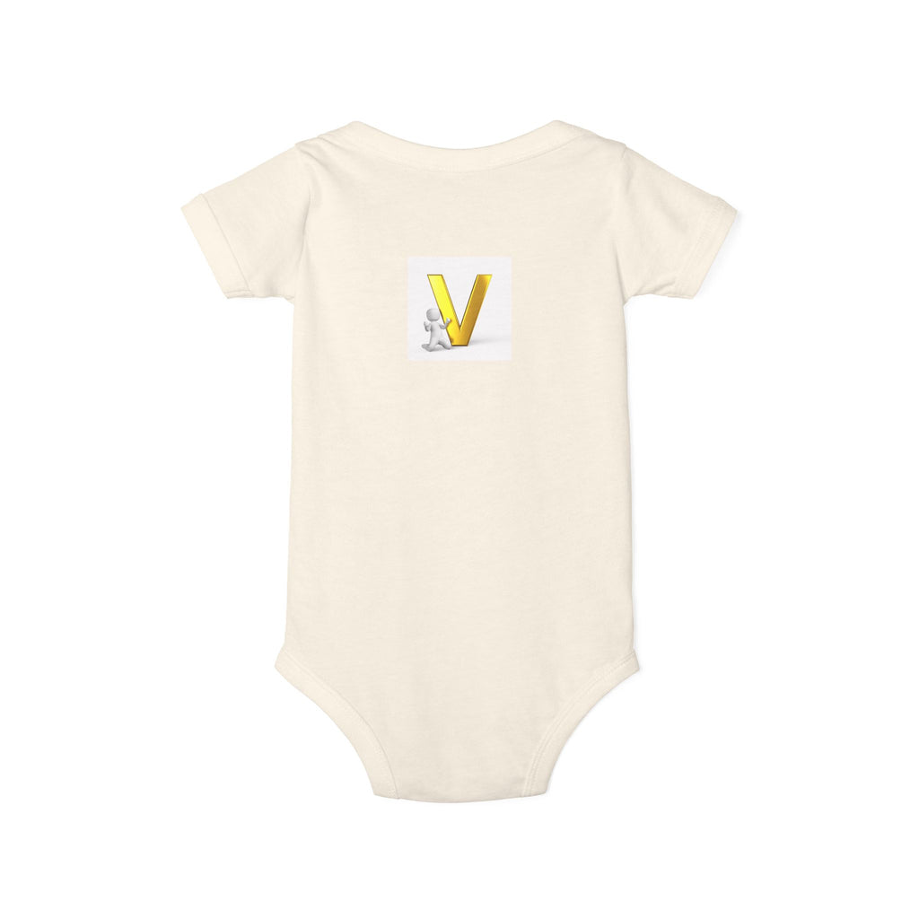 Gold Letter V Baby Bodysuit | Cute Bunny Initial Onesie