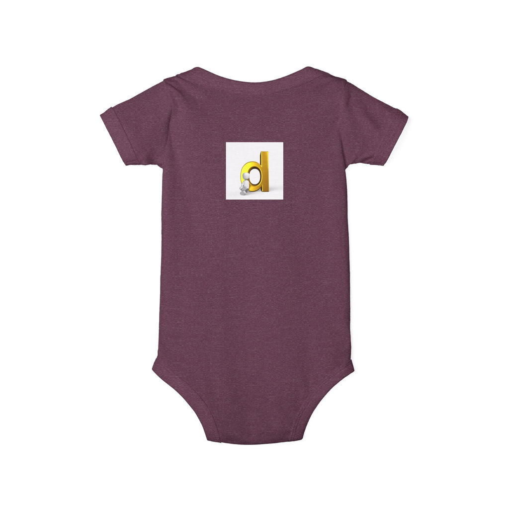 Letter D Baby Onesie | Yellow 3D Initial Infant One Piece