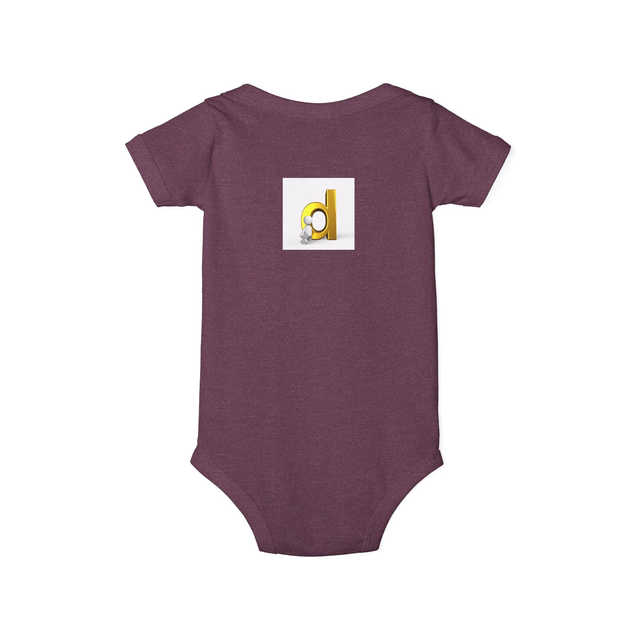 Letter D Baby Onesie | Yellow 3D Initial Infant One Piece