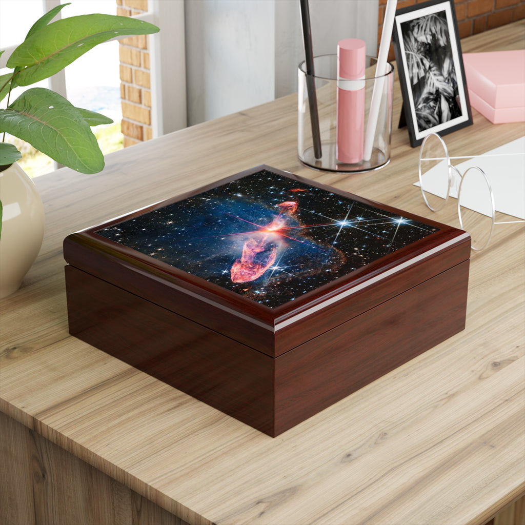 Cosmic Nebula Jewelry Box | Space Galaxy Starry Keepsake Box