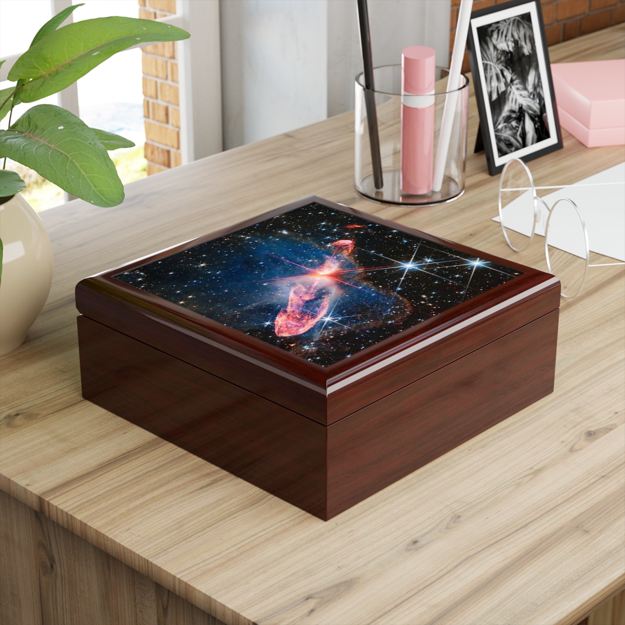 Cosmic Nebula Jewelry Box | Space Galaxy Starry Keepsake Box