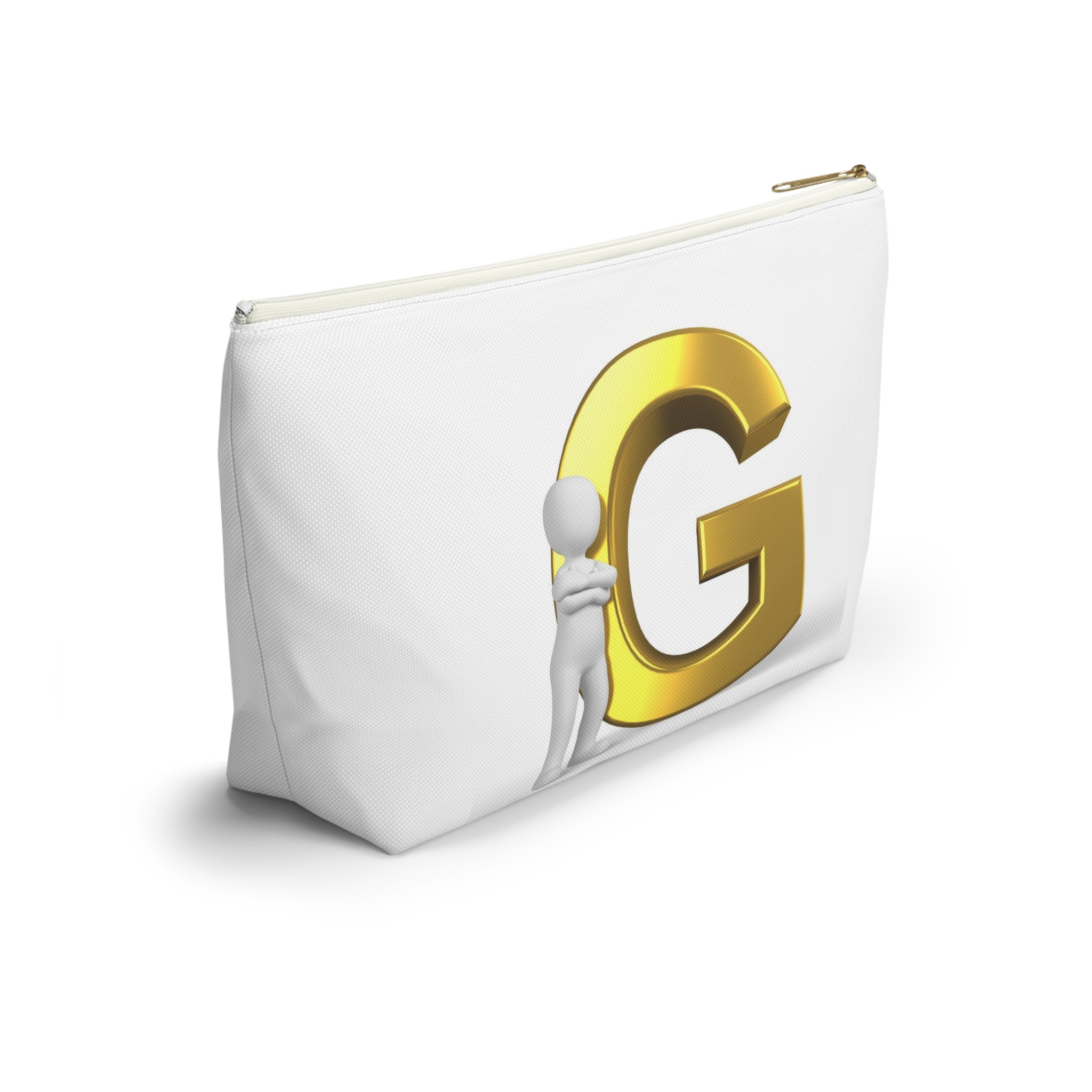 Gold Letter G Monogram Accessory Pouch | Initial Makeup Bag