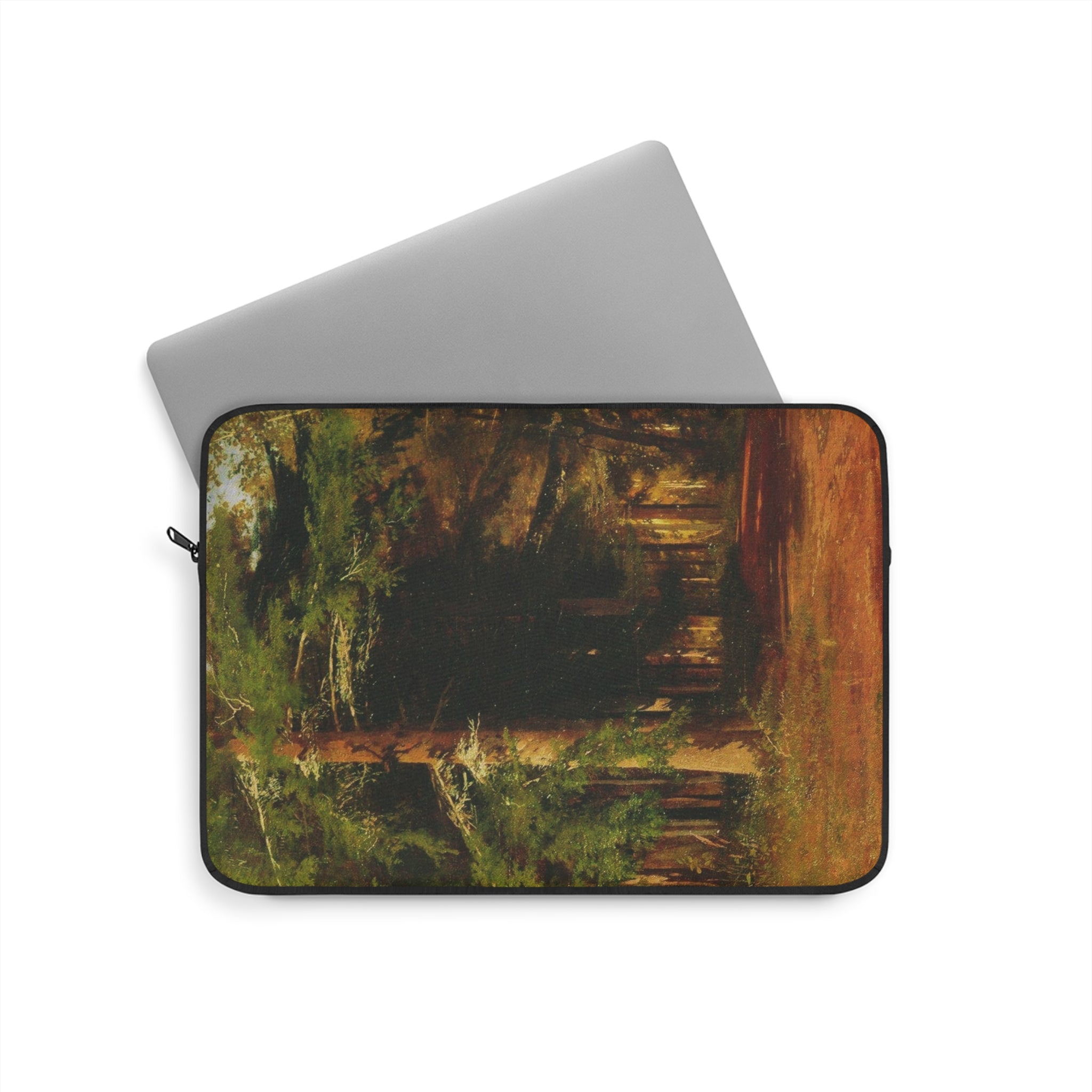 Forest Path Painting Laptop Sleeve | Woodland Trees Landscape Art