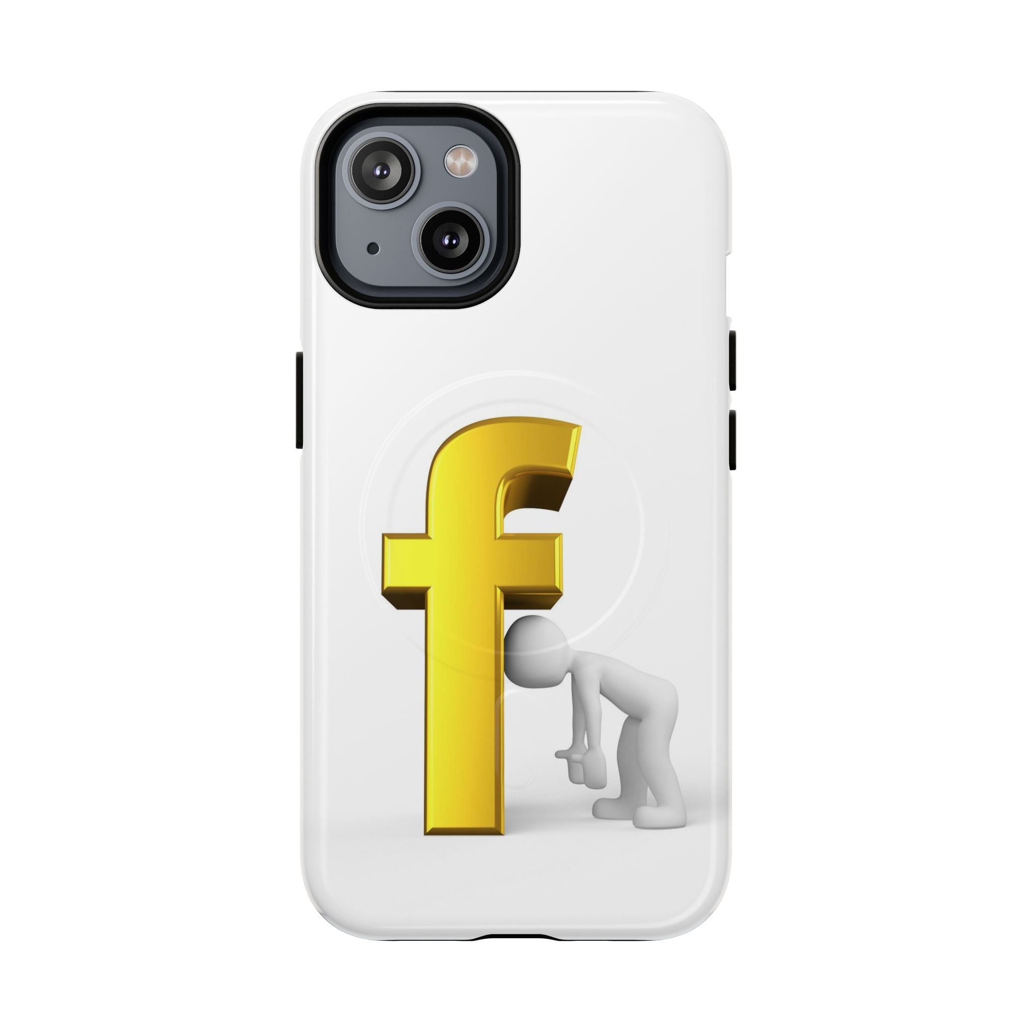 3D Gold Letter F Phone Case | Tough Magnetic Case